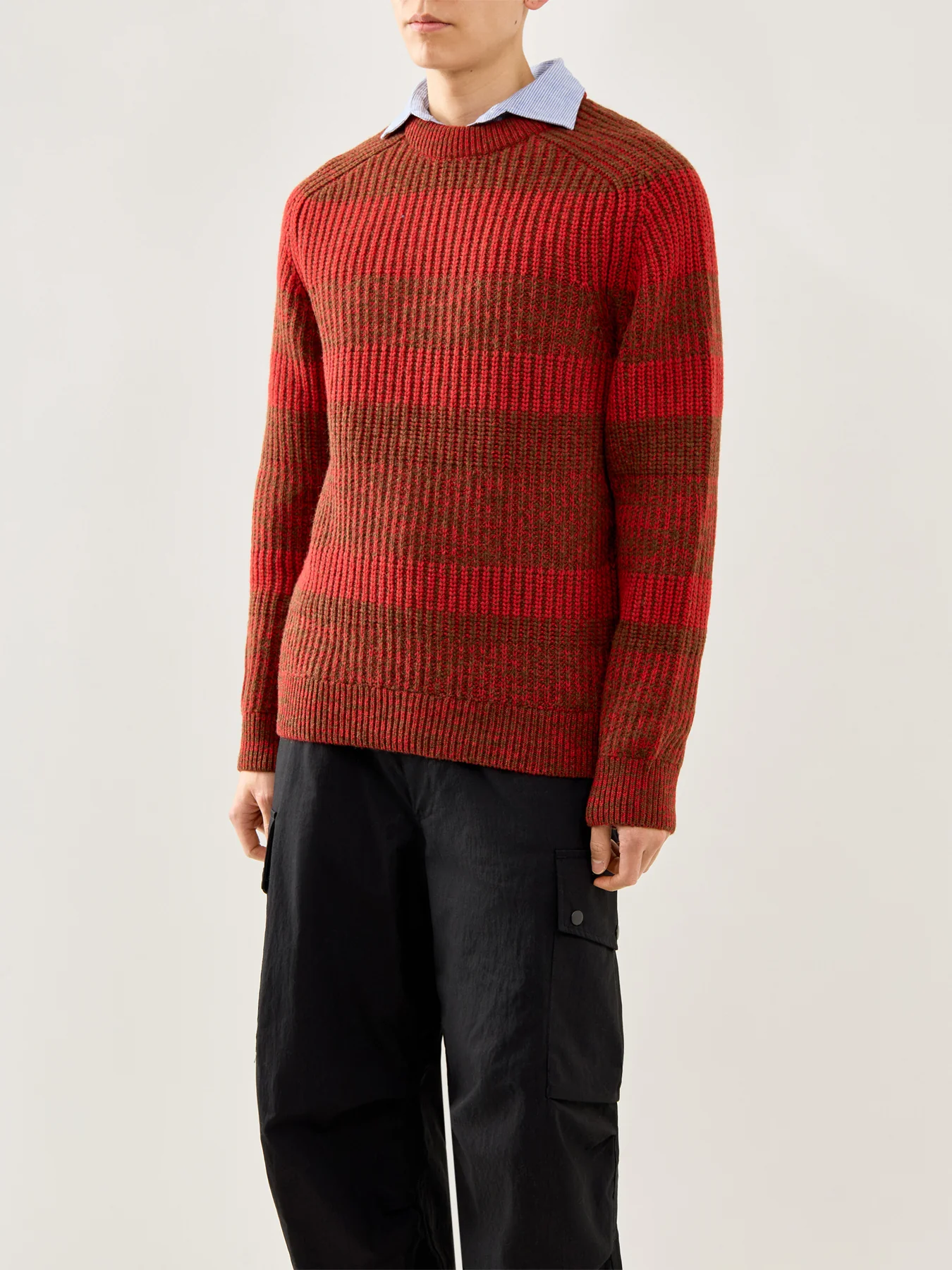 Paul Smith Loves Barbour Saddle Crew Neck Jumper Rosette Red - Image 4