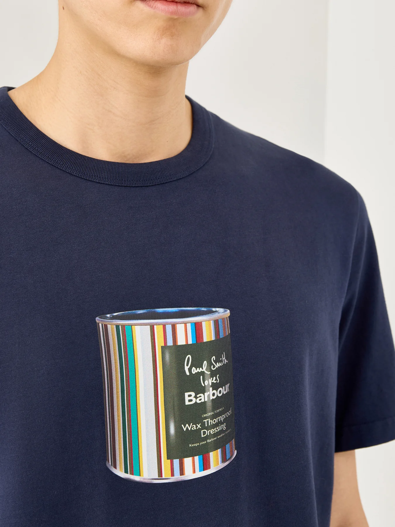 Paul Smith Loves Barbour Wax Tin Graphic T-Shirt Champion Blue - Image 3