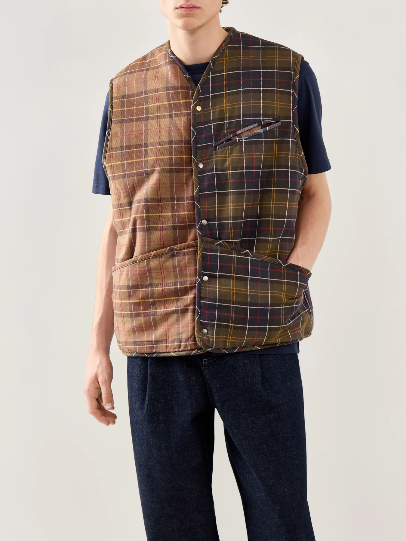 Mens Paul Smith Loves Barbour Mixed Tartan Liner - Image 4
