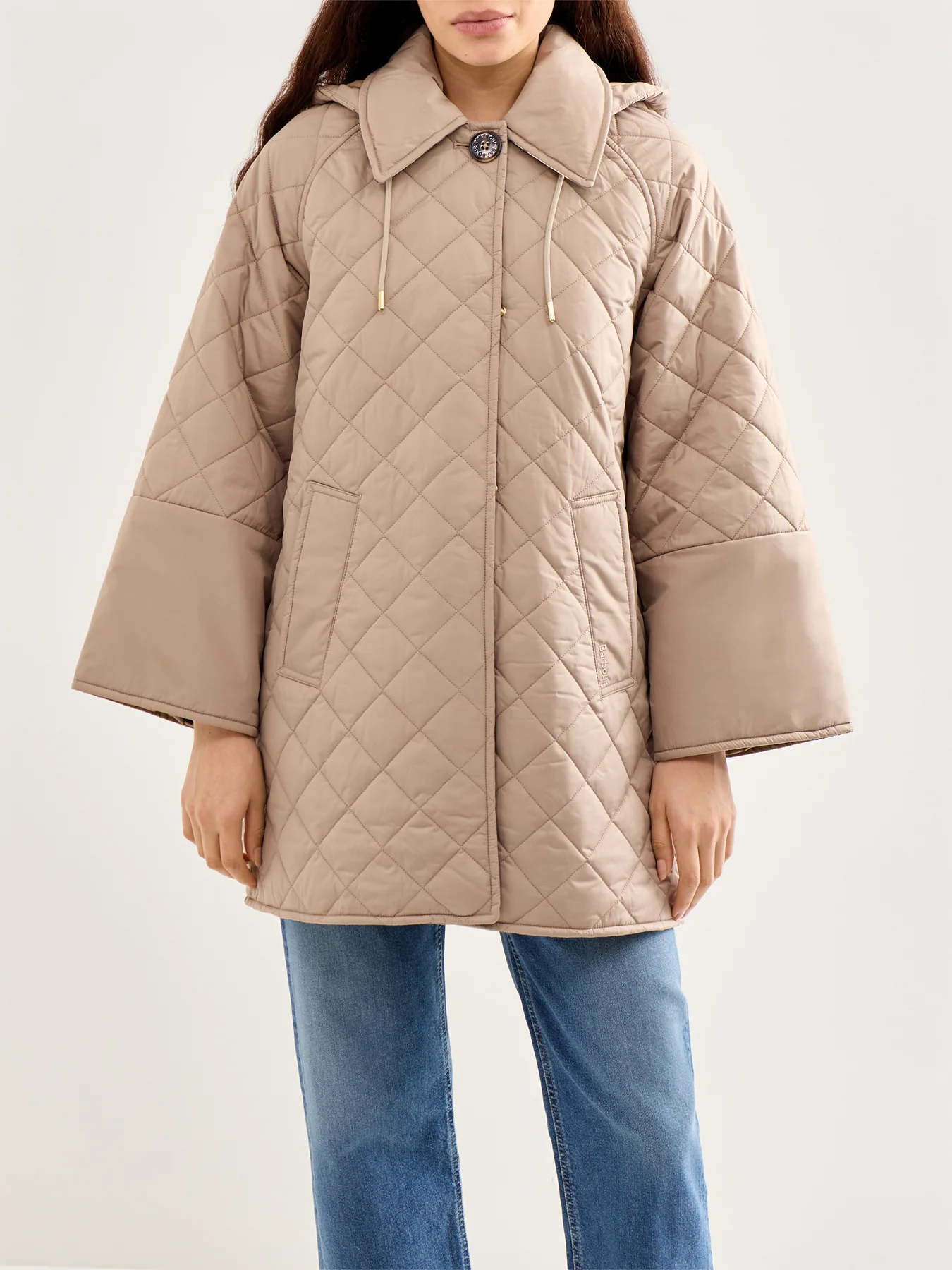Cara Quilted Jacket Beige - Image 4