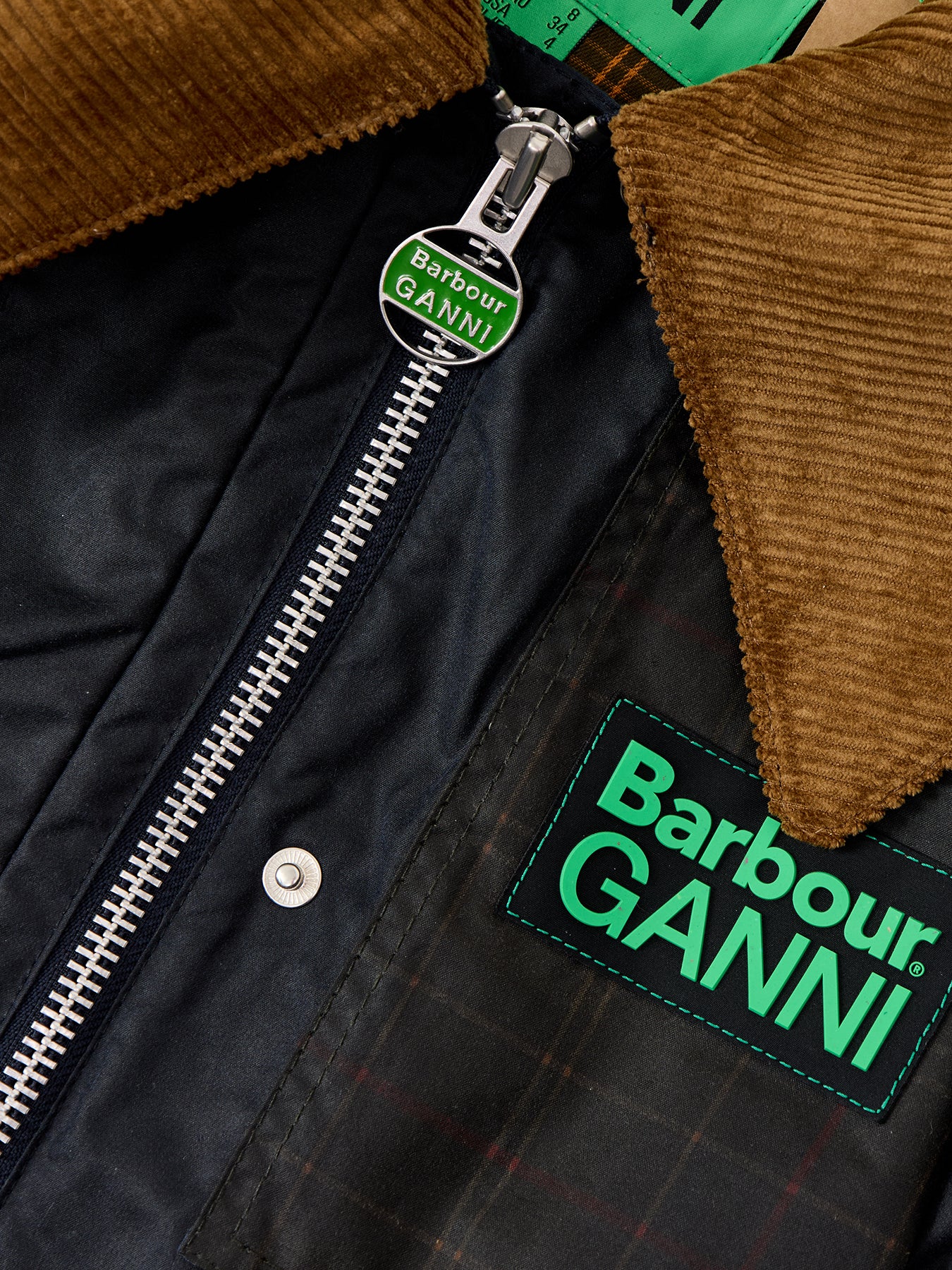 Barbour x Ganni Hooded Duffle Wax Jacket - Image 3
