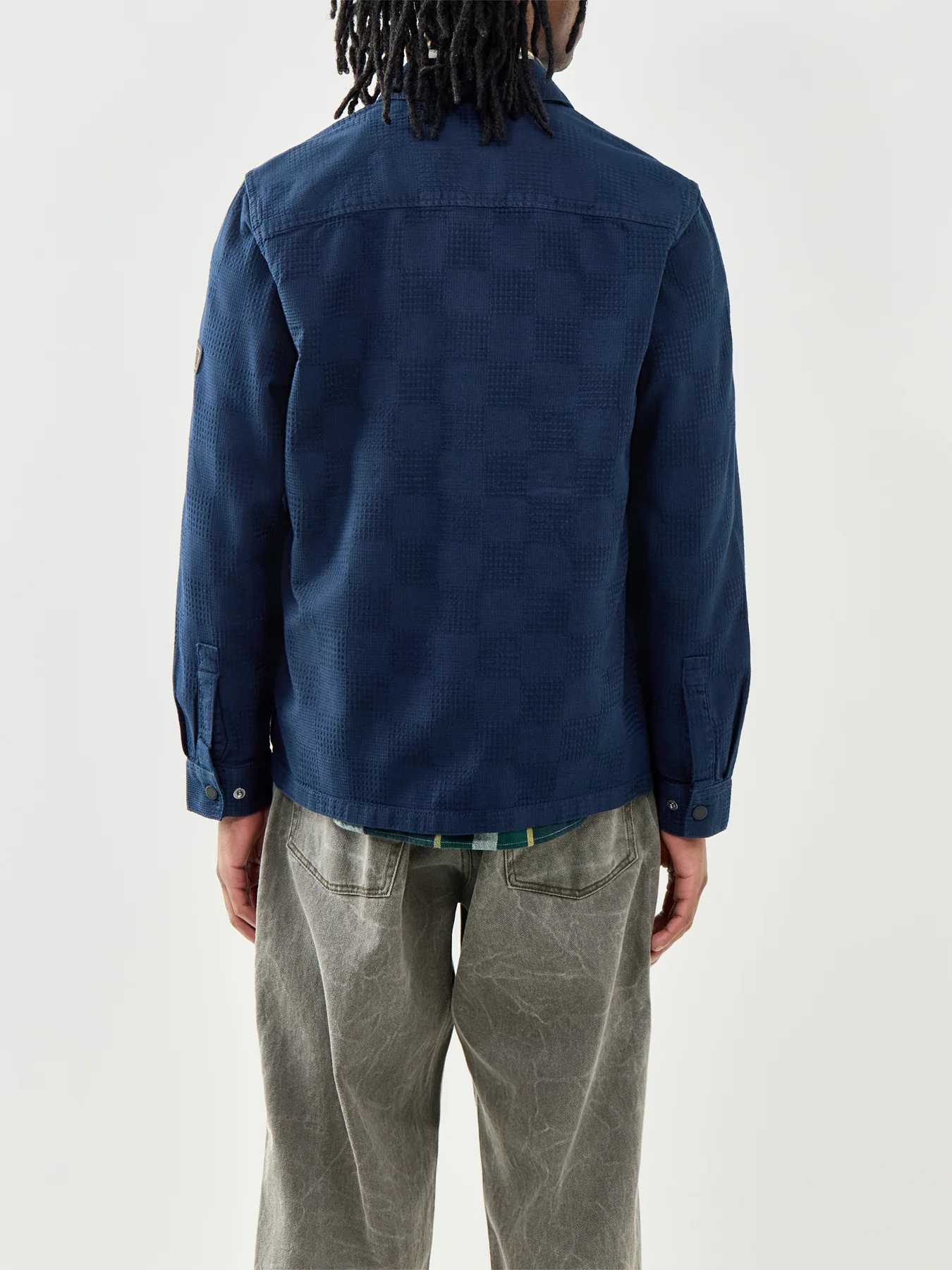 Barbour International Blackstreak Jacquard Overshirt Navy - Image 5