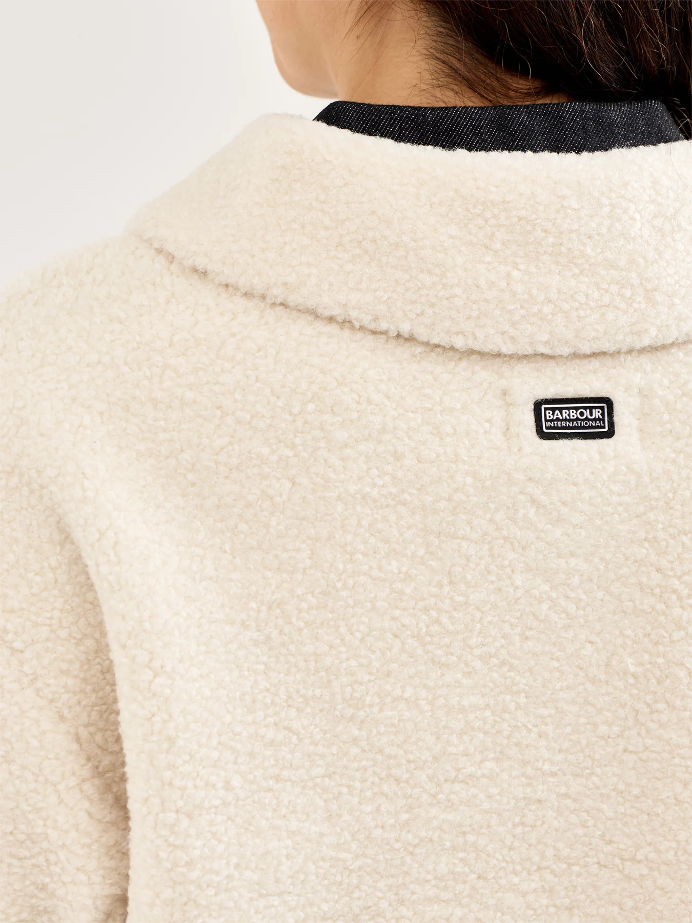 Rae Fleece Overshirt Cream - Image 3