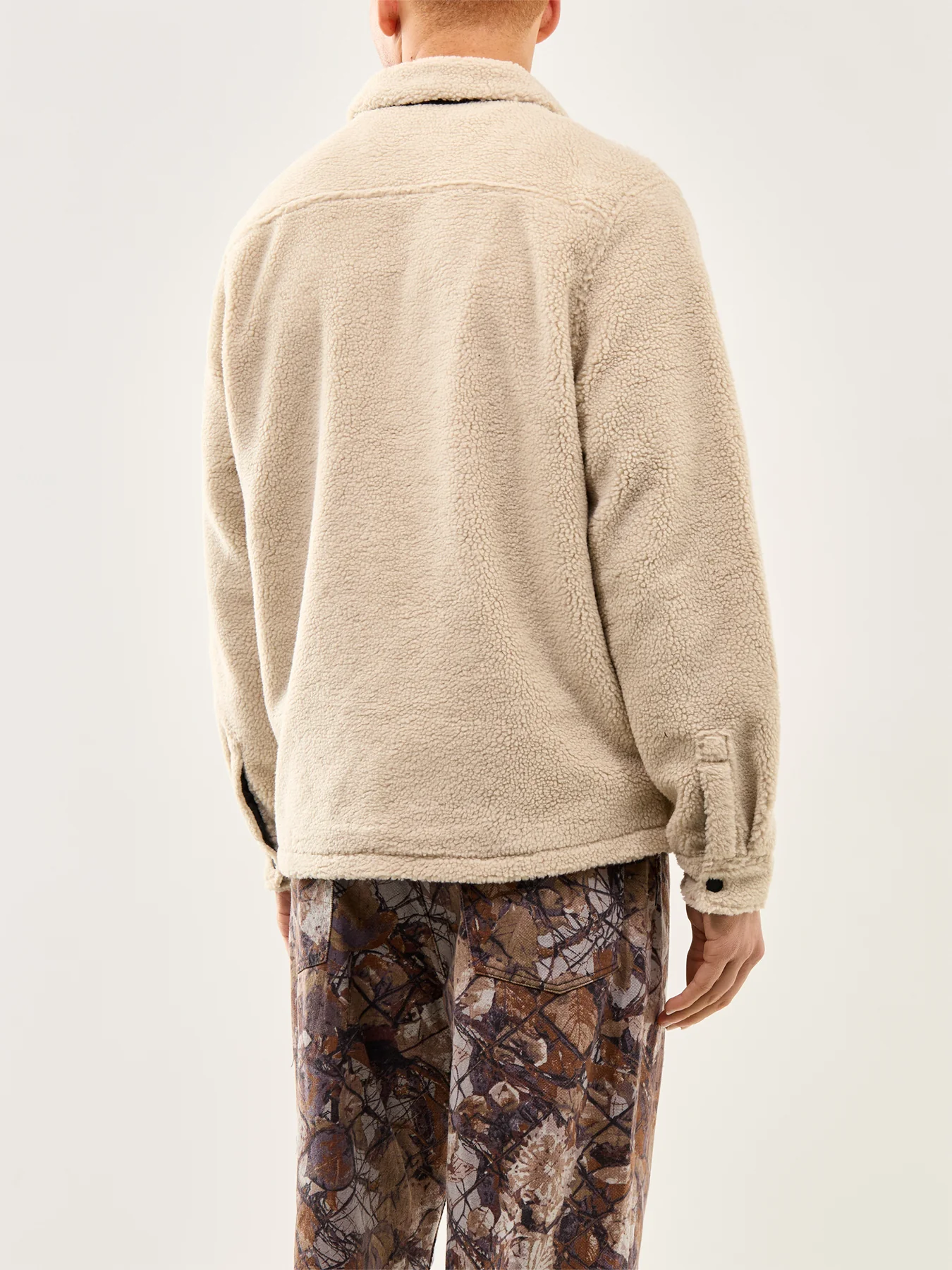 Trident Borg Fleece Overshirt Cream - Image 5