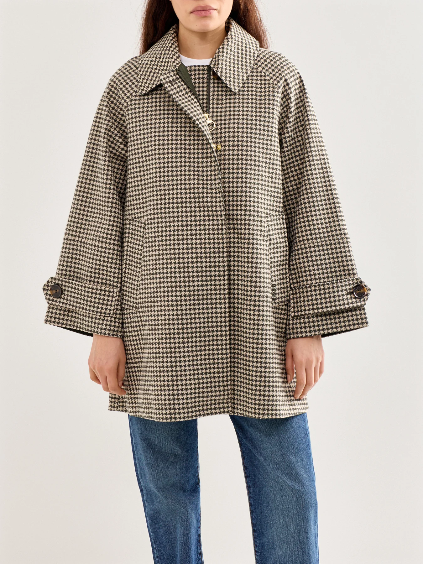 Kennedy Check Showerproof Jacket Green - Image 4