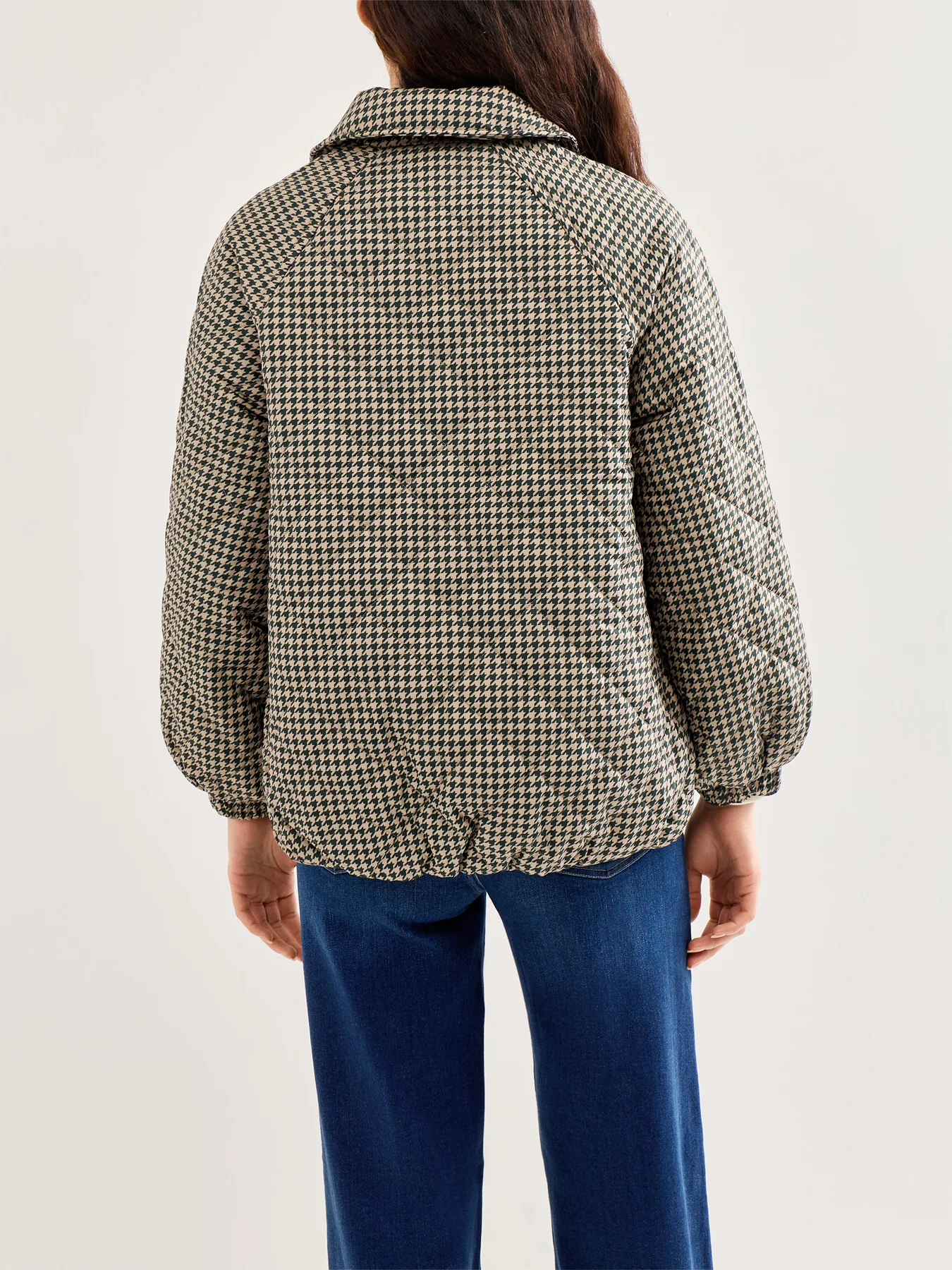Laoise Check Quilted Jacket Green - Image 5