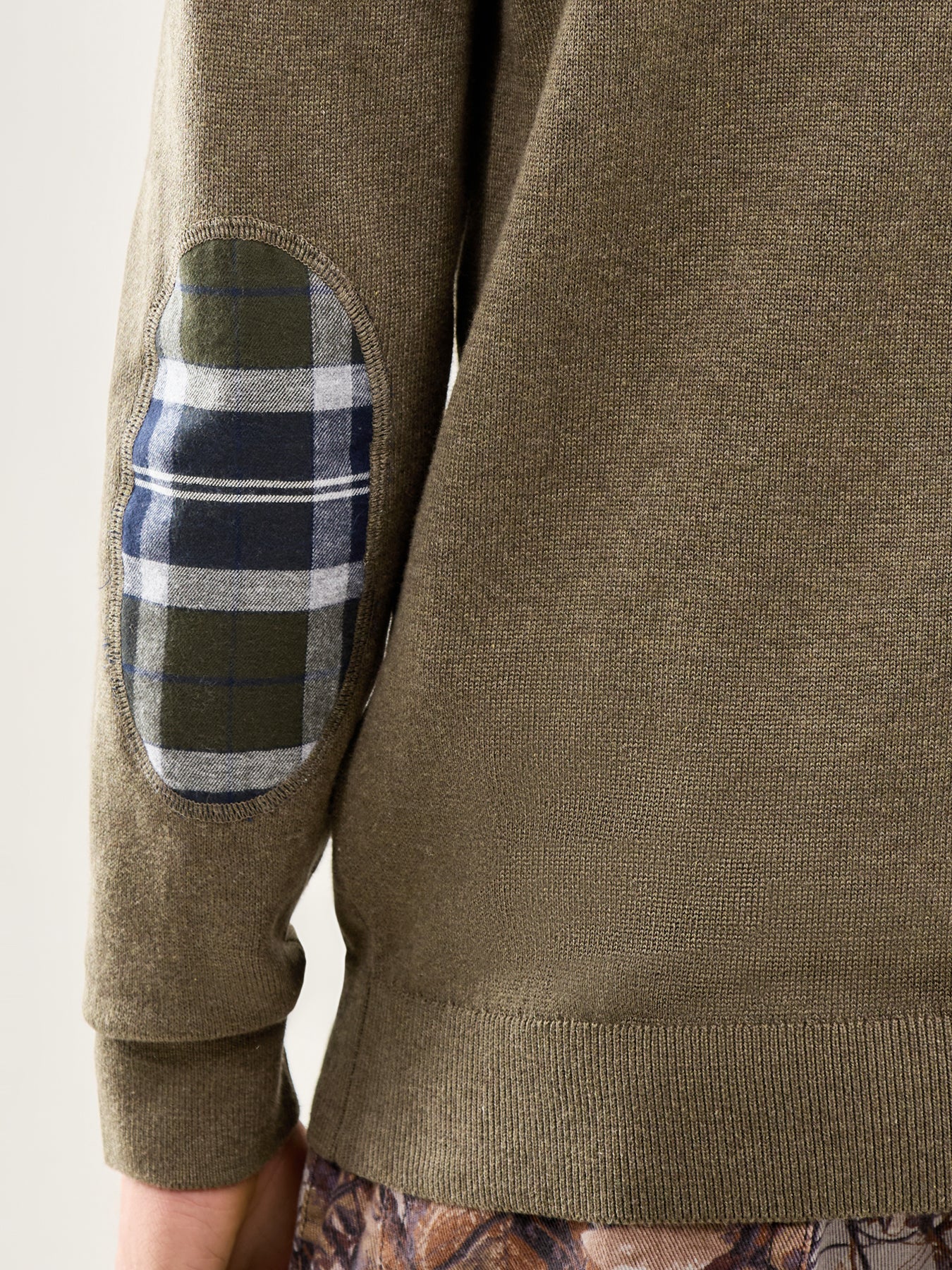 Avoch Half Zip Knitted Jumper Olive - Image 3