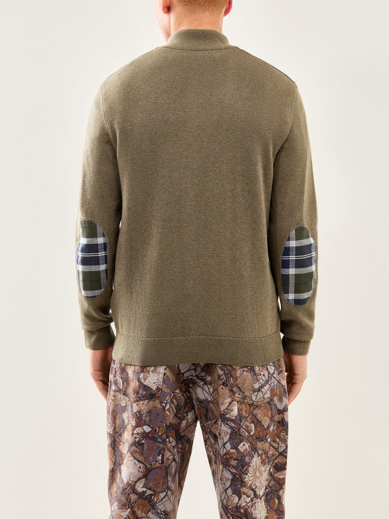 Avoch Half Zip Knitted Jumper Olive - Image 5