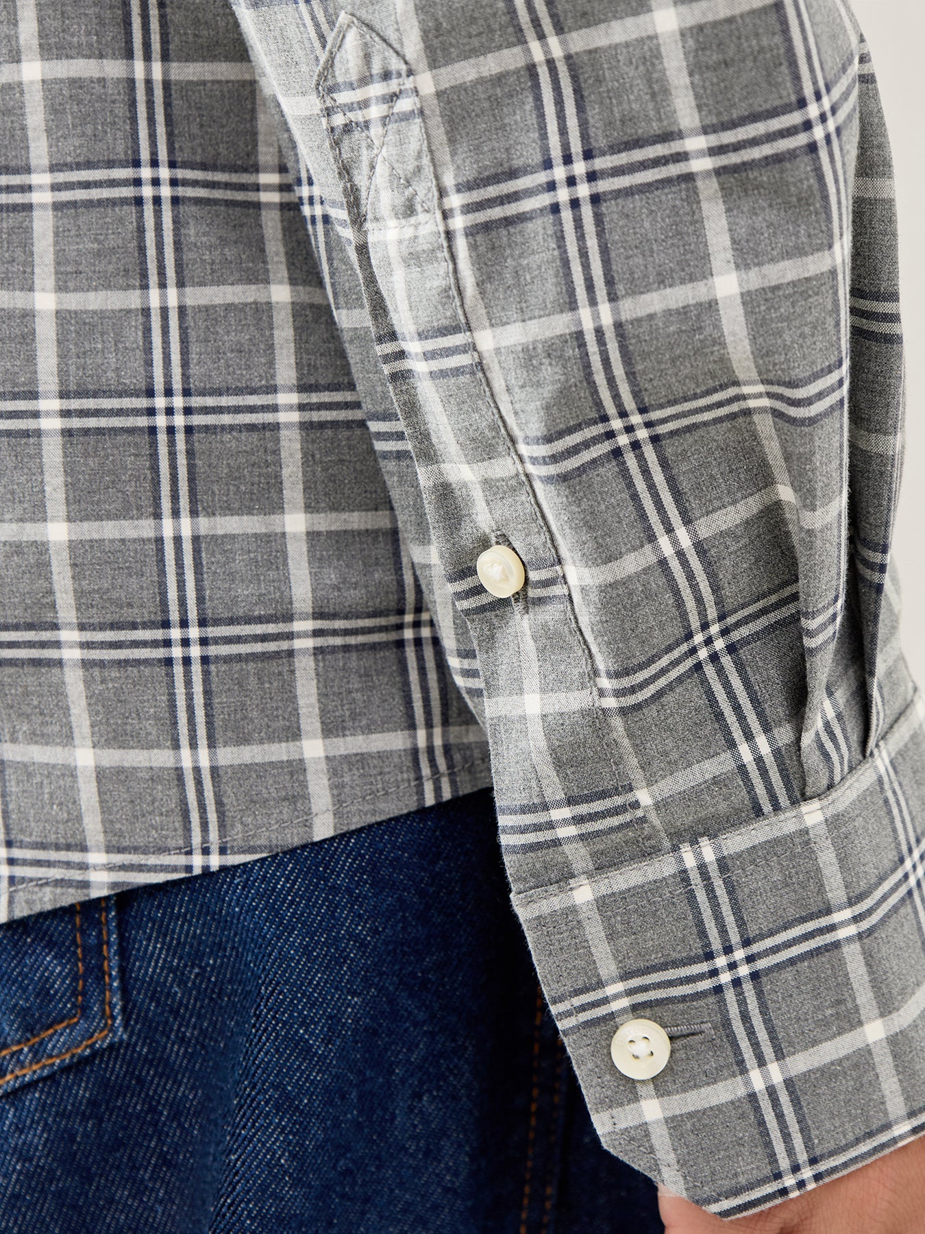 Bramham Checked Tailored Shirt Grey - Image 3