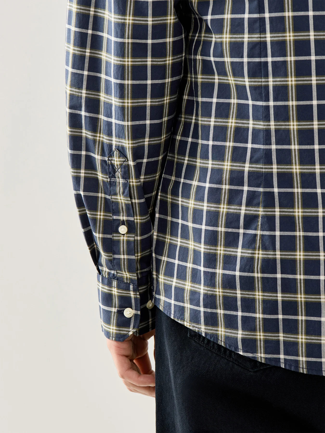 Bramham Checked Tailored Shirt Navy - Image 3
