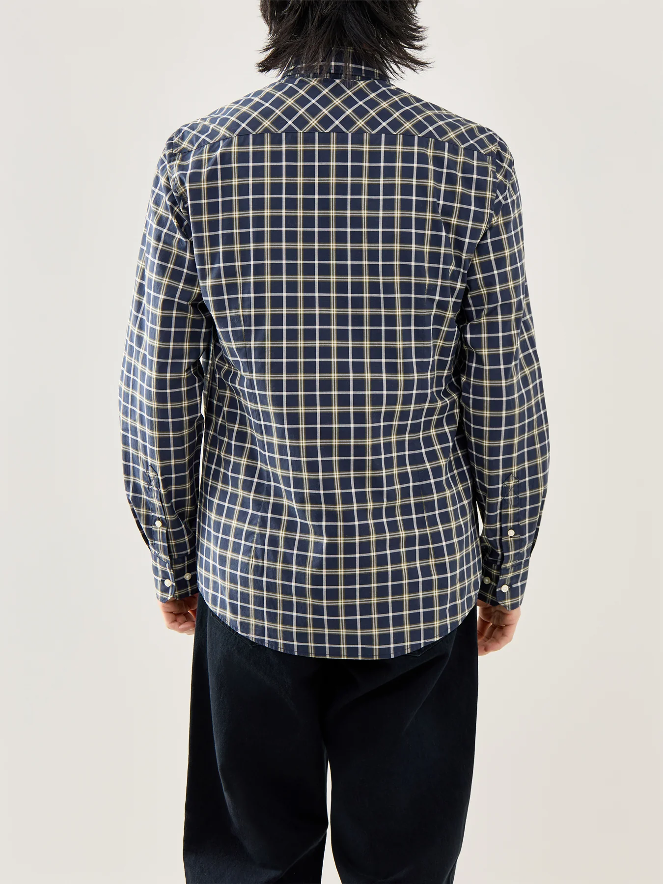 Bramham Checked Tailored Shirt Navy - Image 5