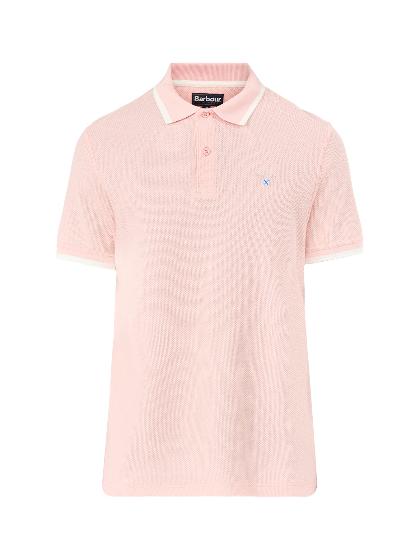 Barbour Ferriby Tailored Polo Shirt Silver Pink