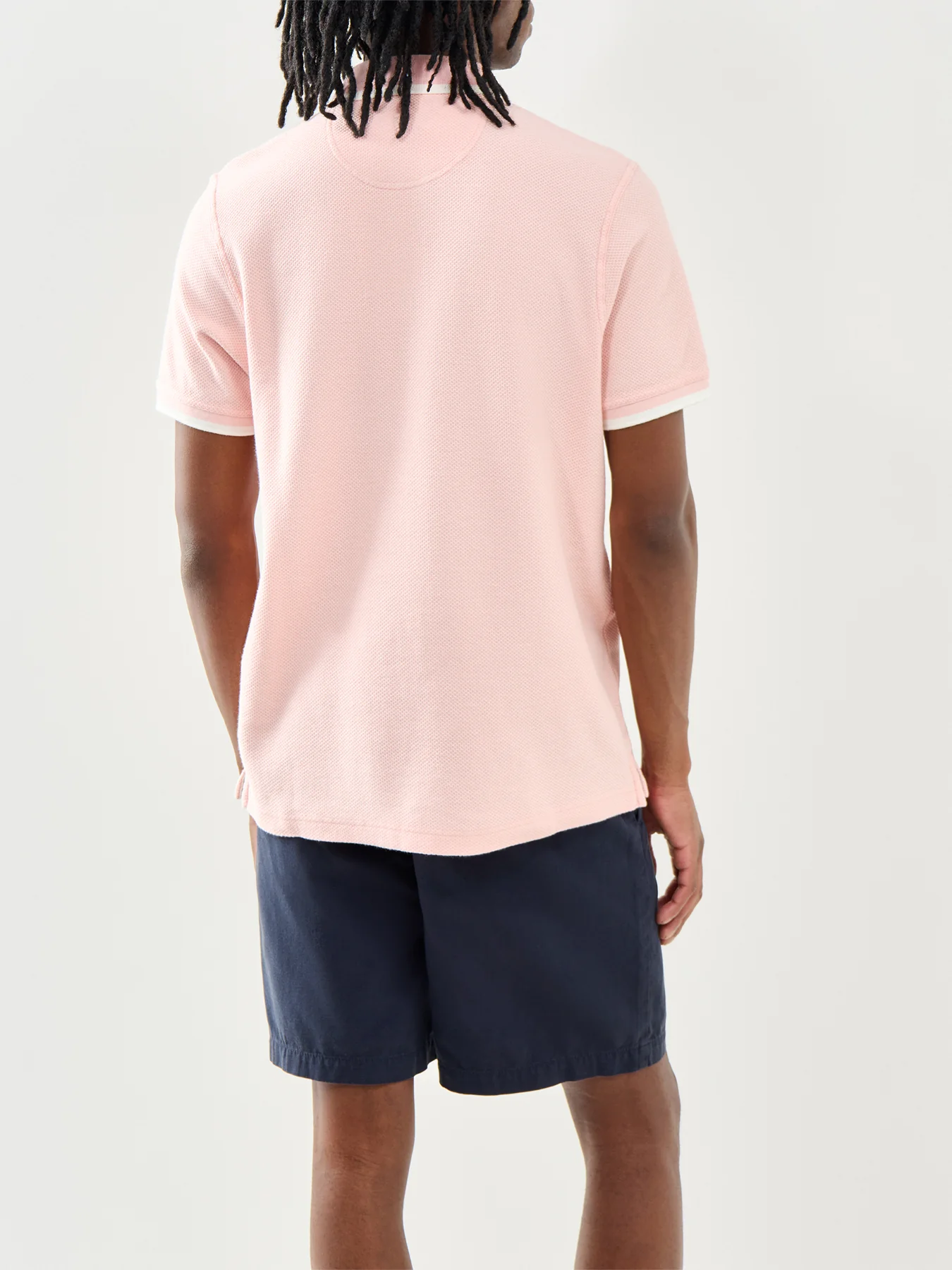 Barbour Ferriby Tailored Polo Shirt Silver Pink - Image 5