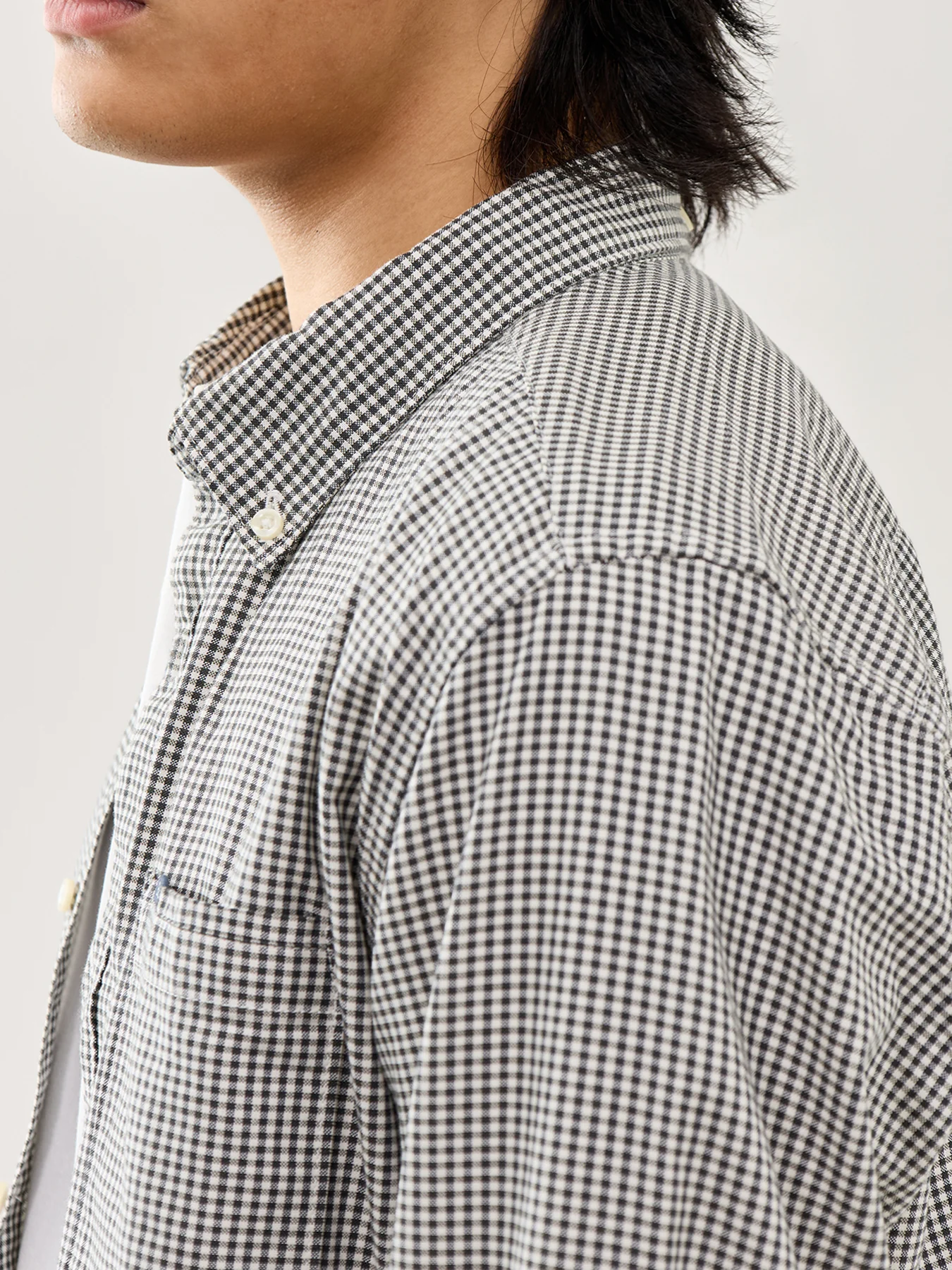 Halton Gingham Tailored Shirt Olive - Image 3
