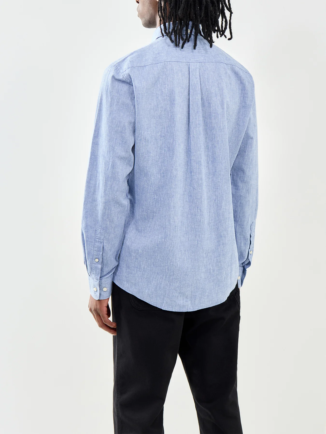 Barbour Nelson Linen Mix Shirt Blue - Image 5