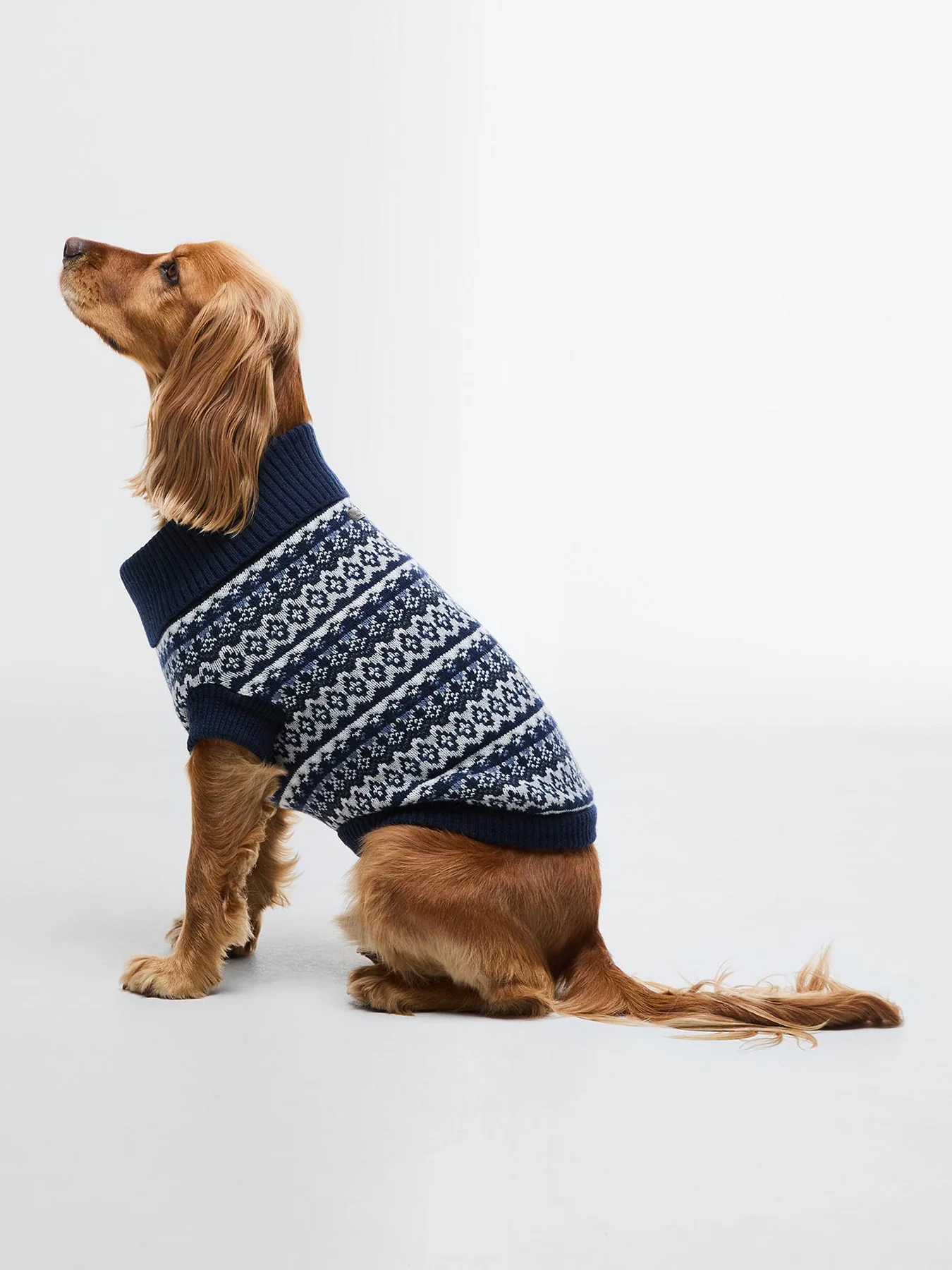 Barbour Marlow Fair Isle Dog Jumper Navy Medium - Image 2