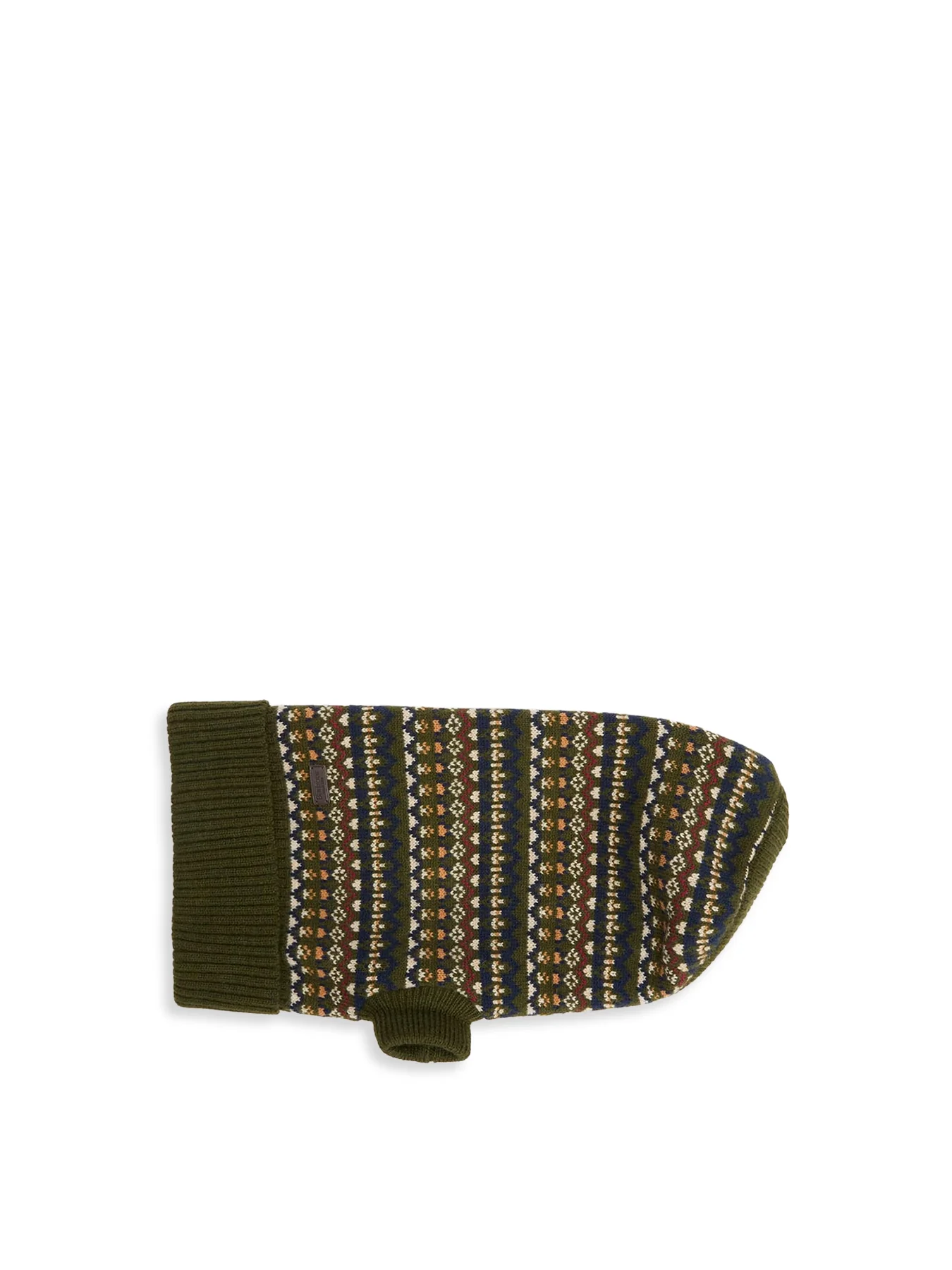 Barbour Marlow Fair Isle Dog Jumper Olive Large