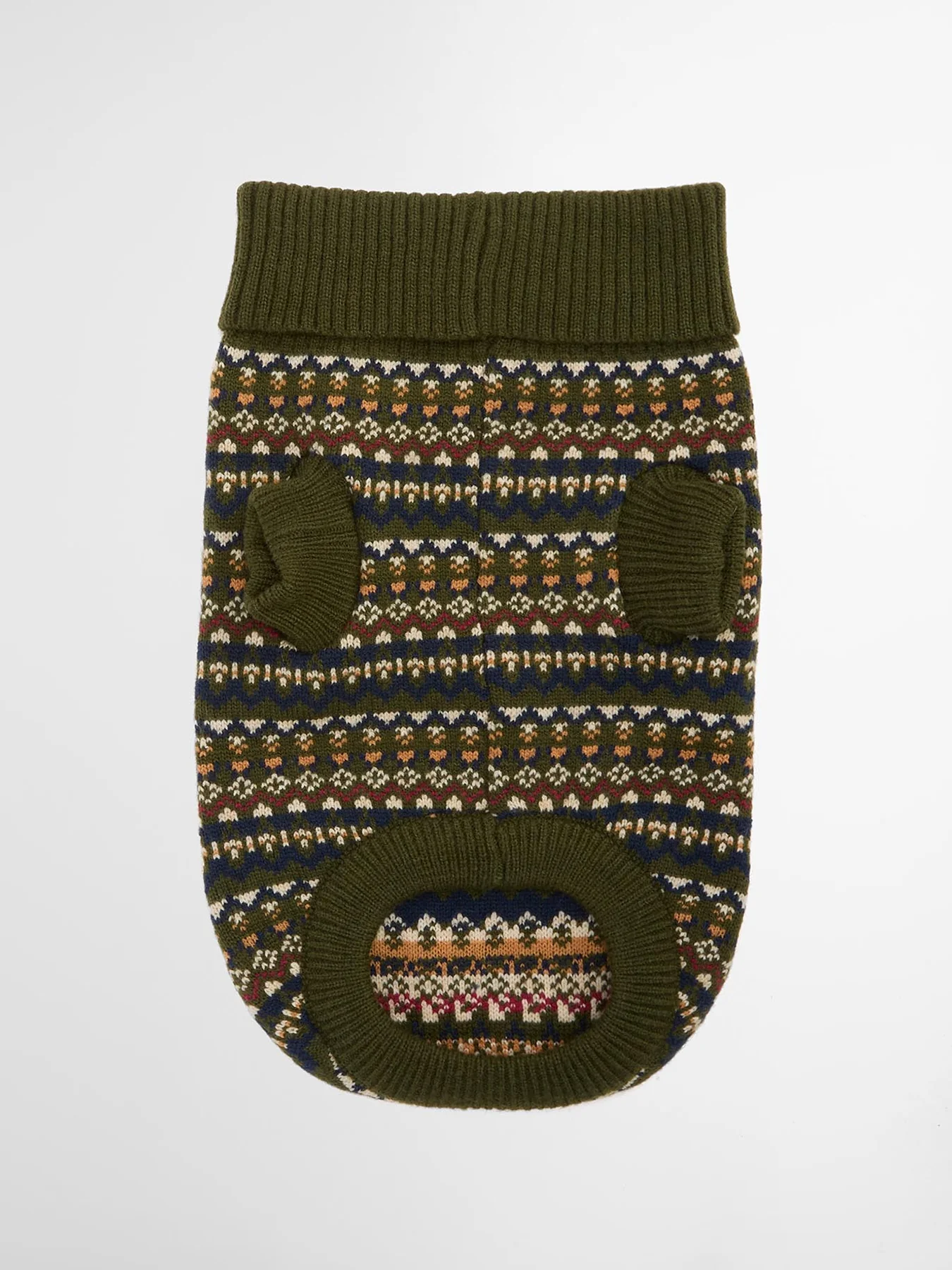 Marlow Fair Isle Dog Jumper Olive Small - Image 3