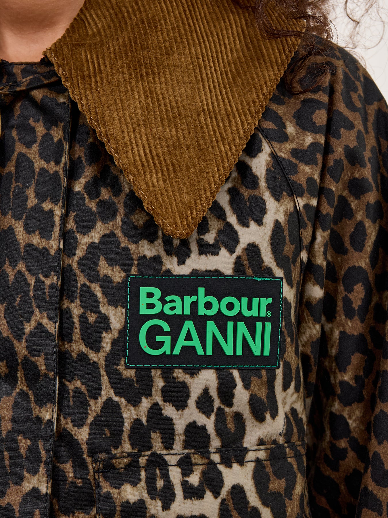 Barbour x Ganni Printed Hooded Wax Anorak Jacket - Image 3