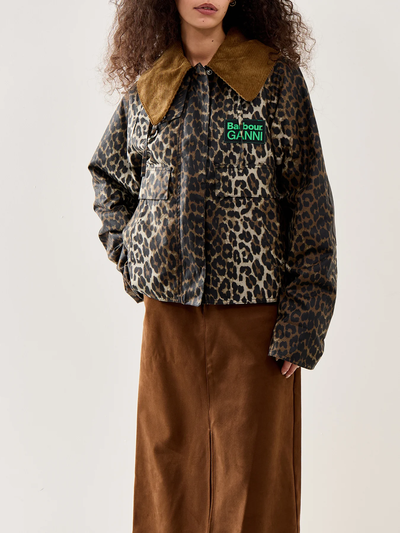 Barbour x Ganni Printed Hooded Wax Anorak Jacket - Image 4
