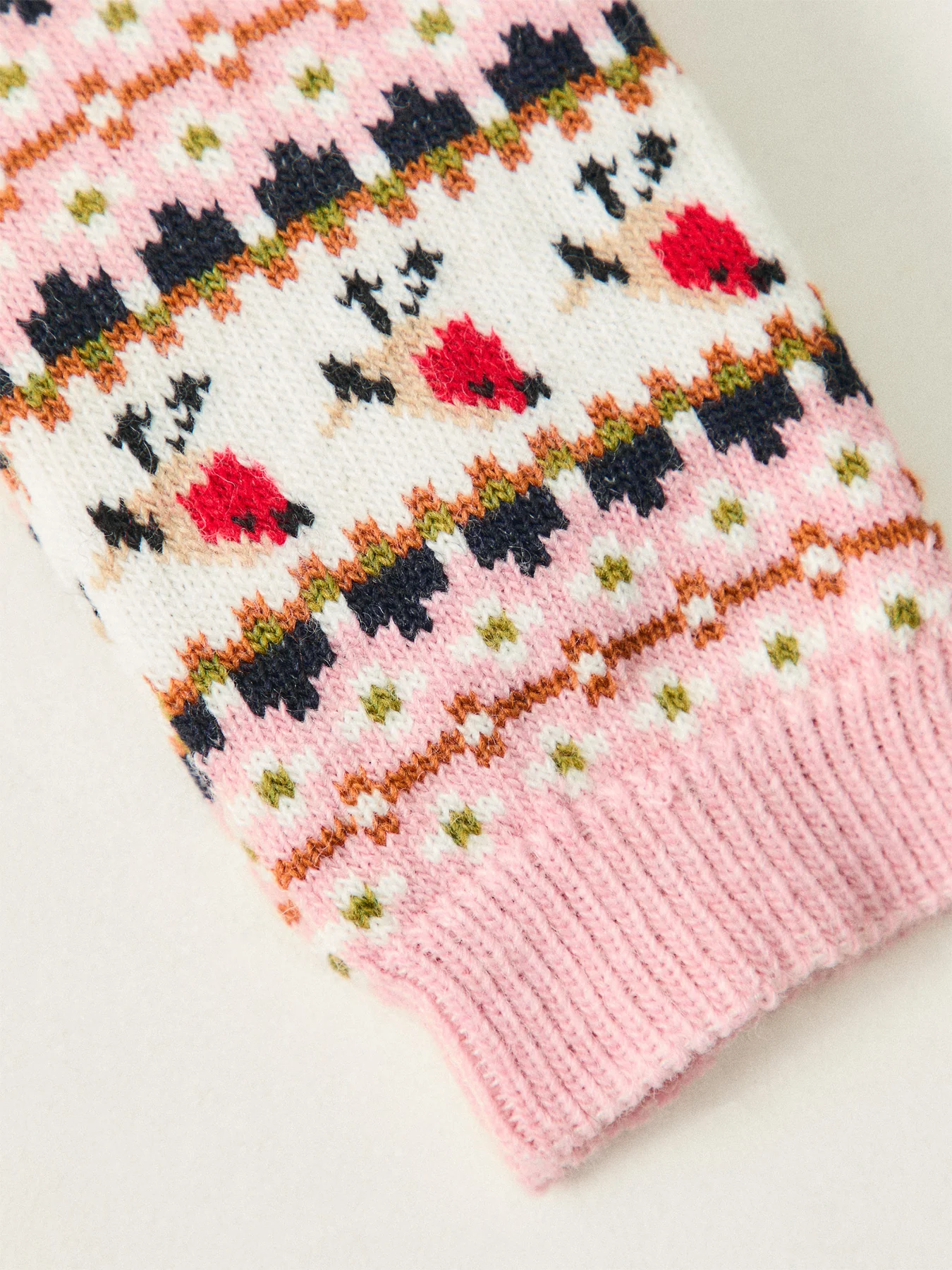 Robin Fair Isle Sock Pink - Image 2