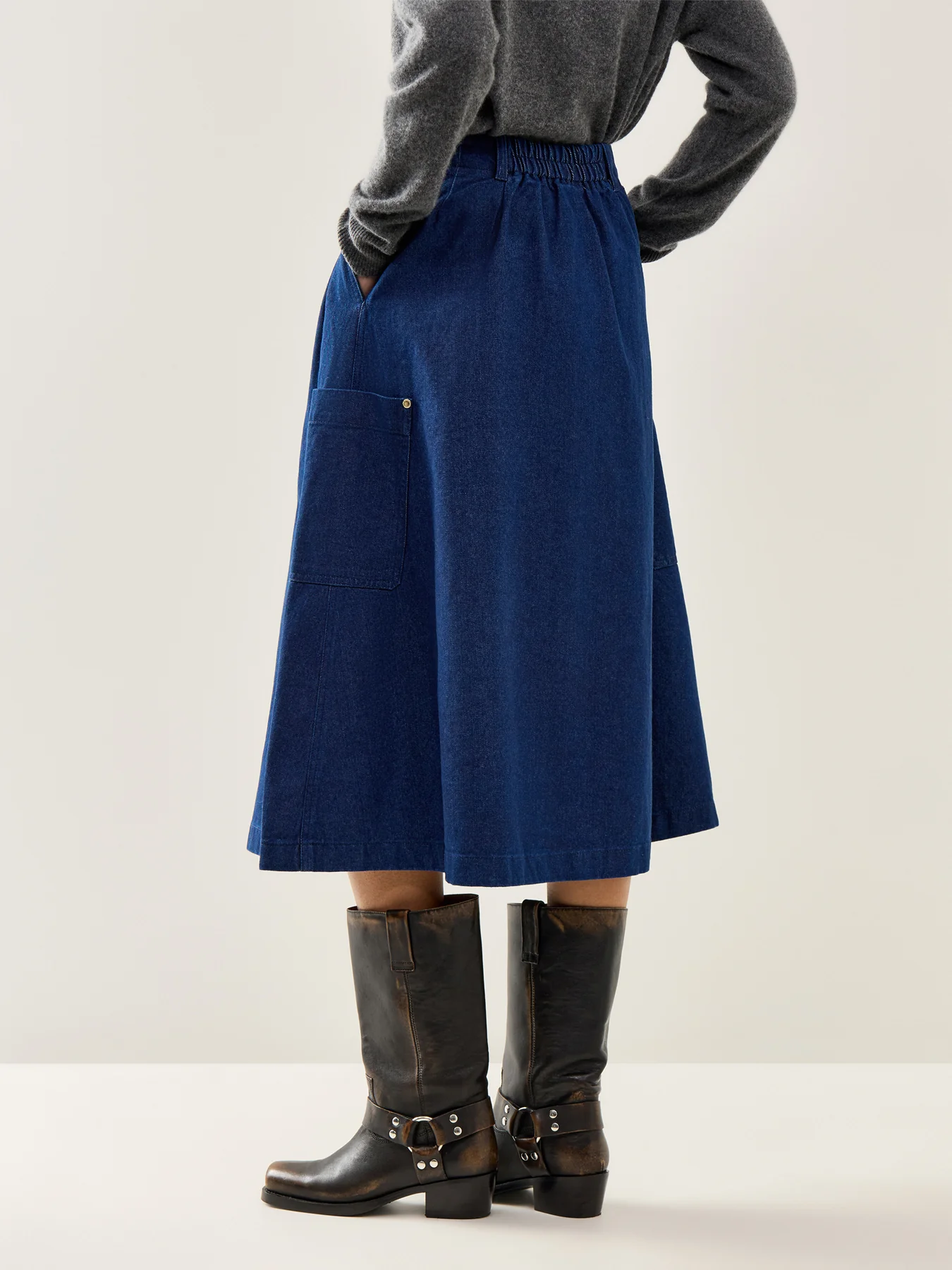 Saima Denim Midi Skirt Rinse Wash - Image 5