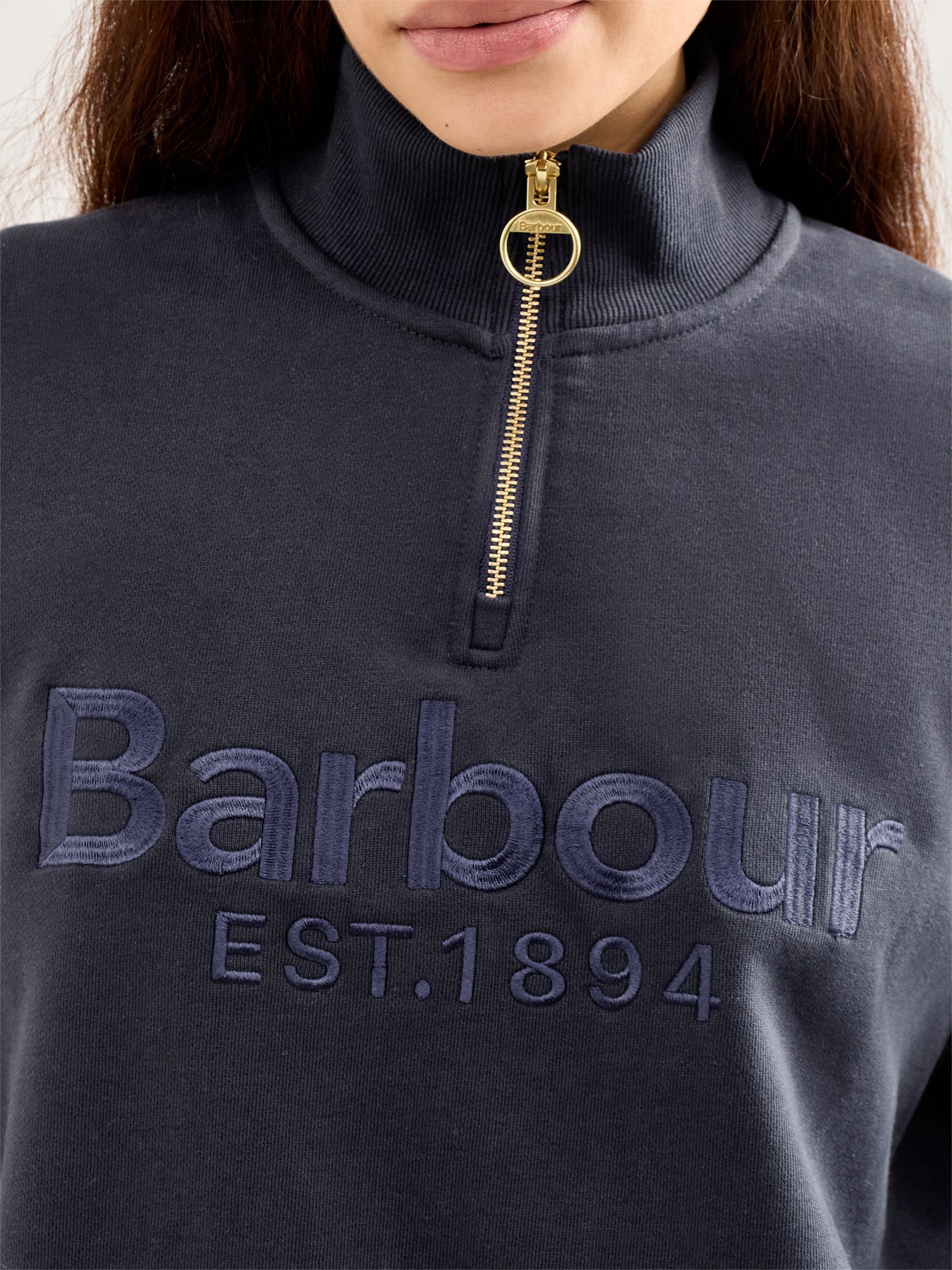 Sara Half Zip Sweatshirt Navy - Image 3