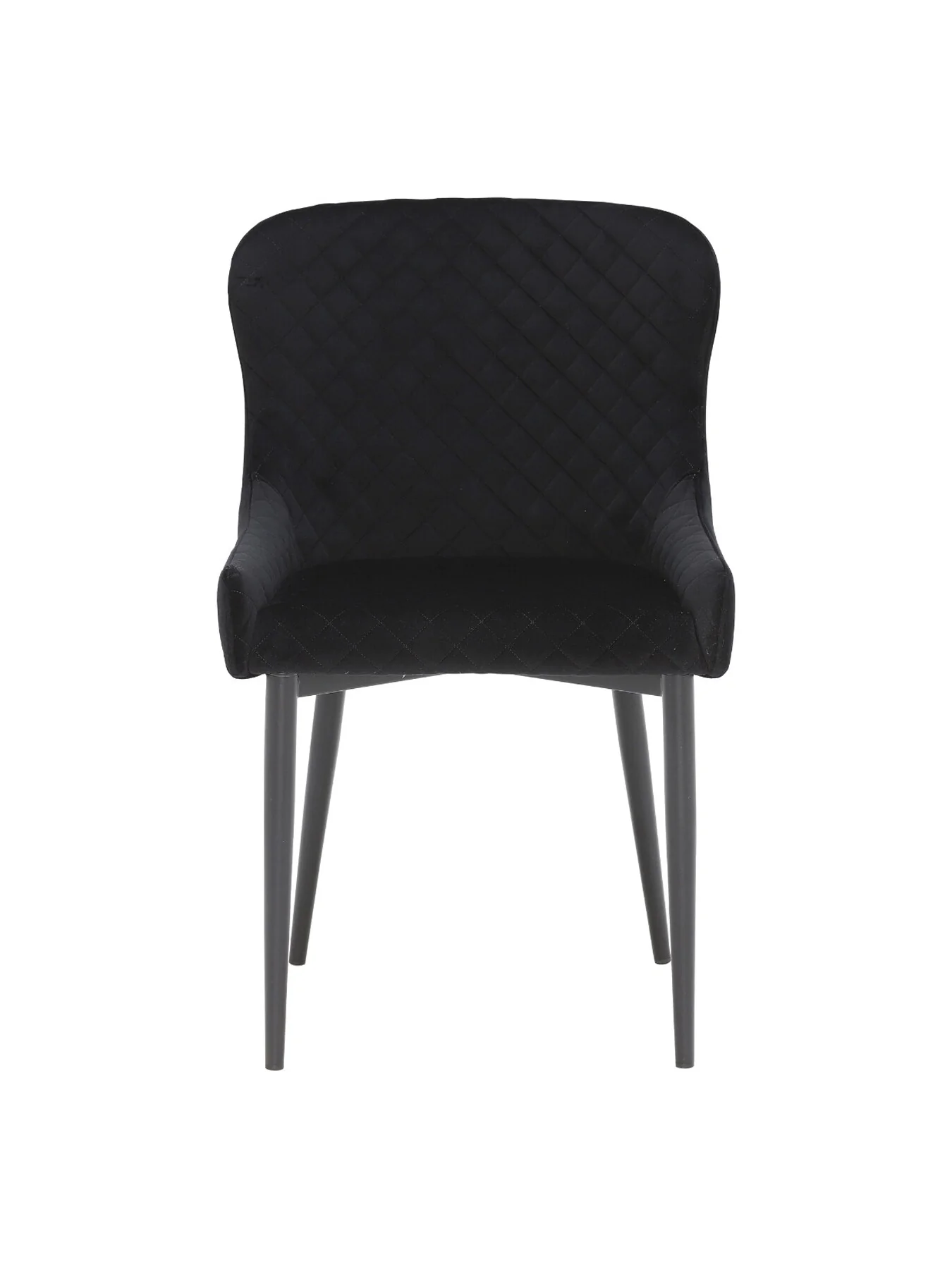 Rivington Velvet Quilted Dining Chair Black - Image 2