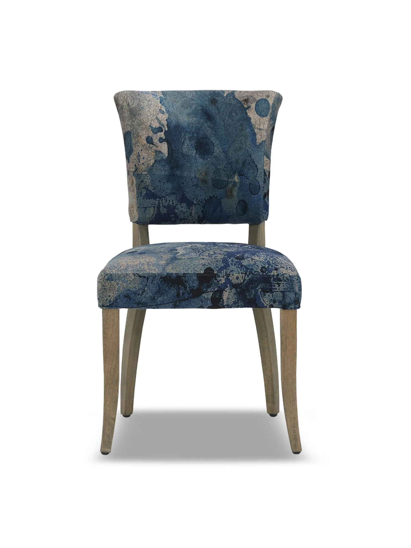 Mimi Blue Velvet Dining Chair With Oak Legs