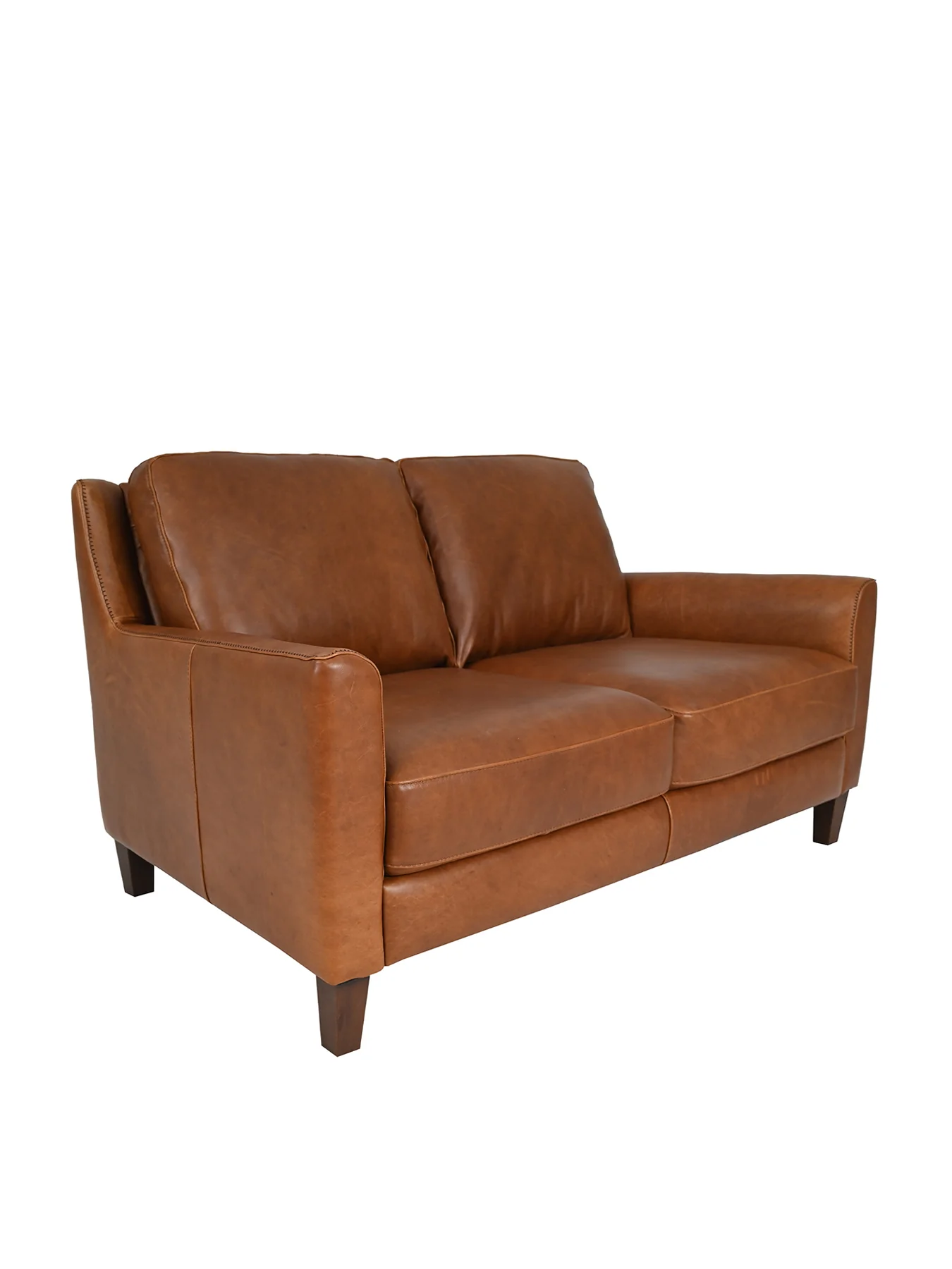 Albard Brown Leather 2 Seater Sofa - Image 2