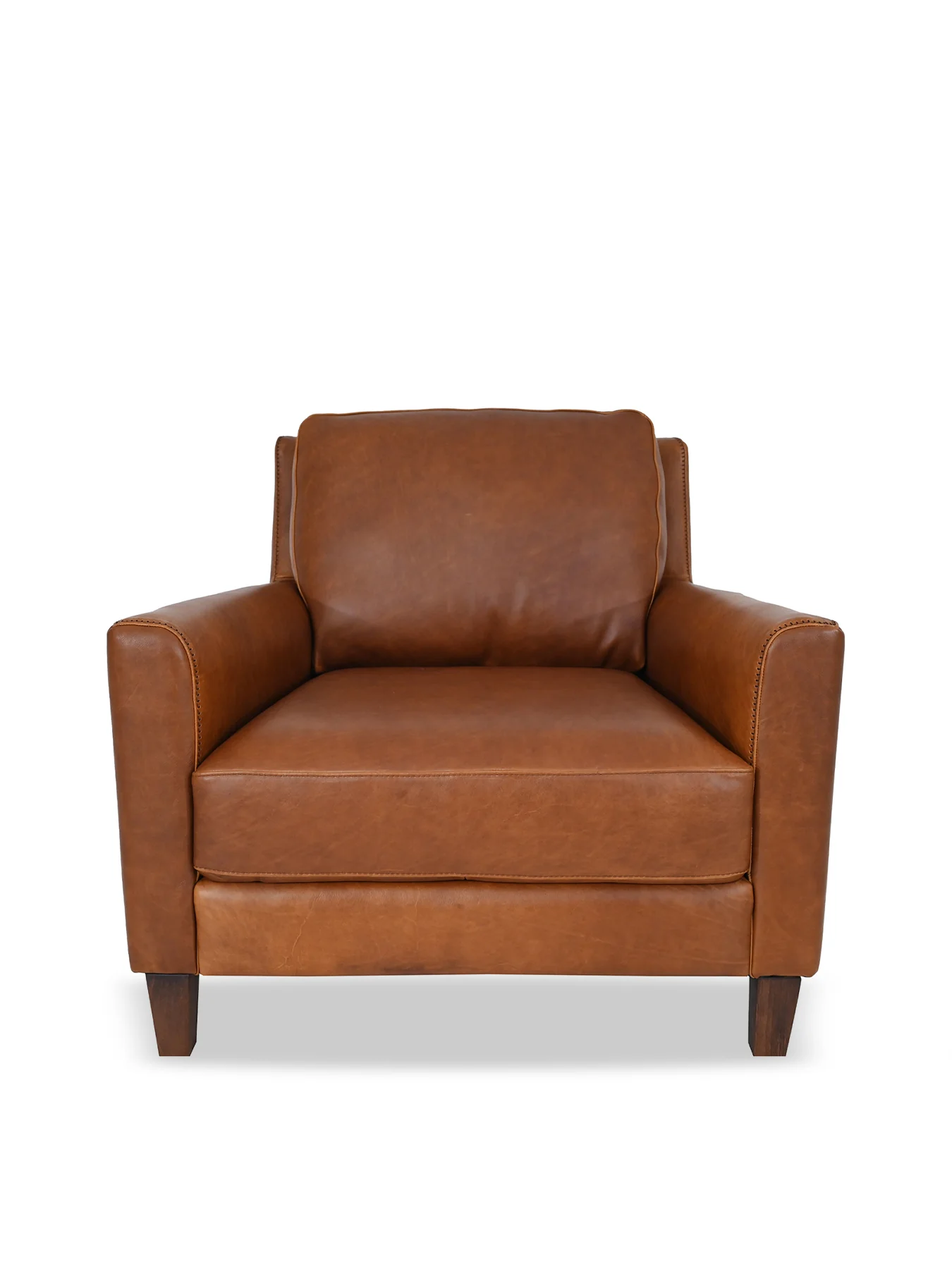 Albard Brown Leather Armchair