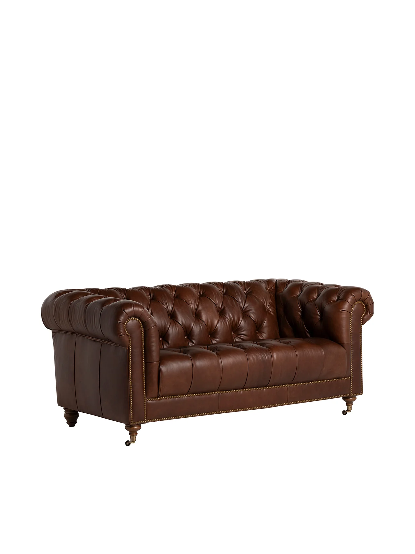 Caversham Chesterfield 2 Seater Sofa Brown - Image 2