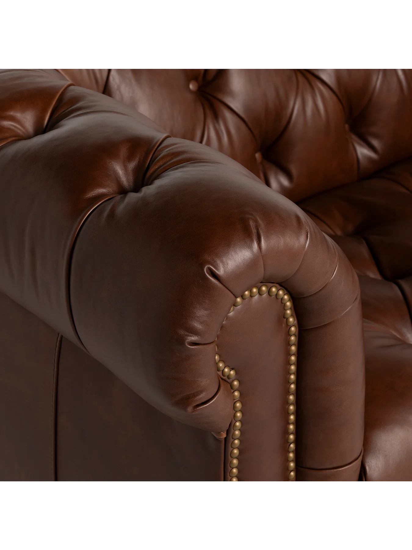 Caversham Chesterfield 2 Seater Sofa Brown - Image 3