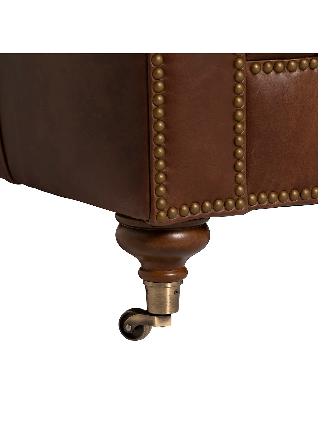 Caversham Chesterfield 3 Seater Sofa Brown - Image 4