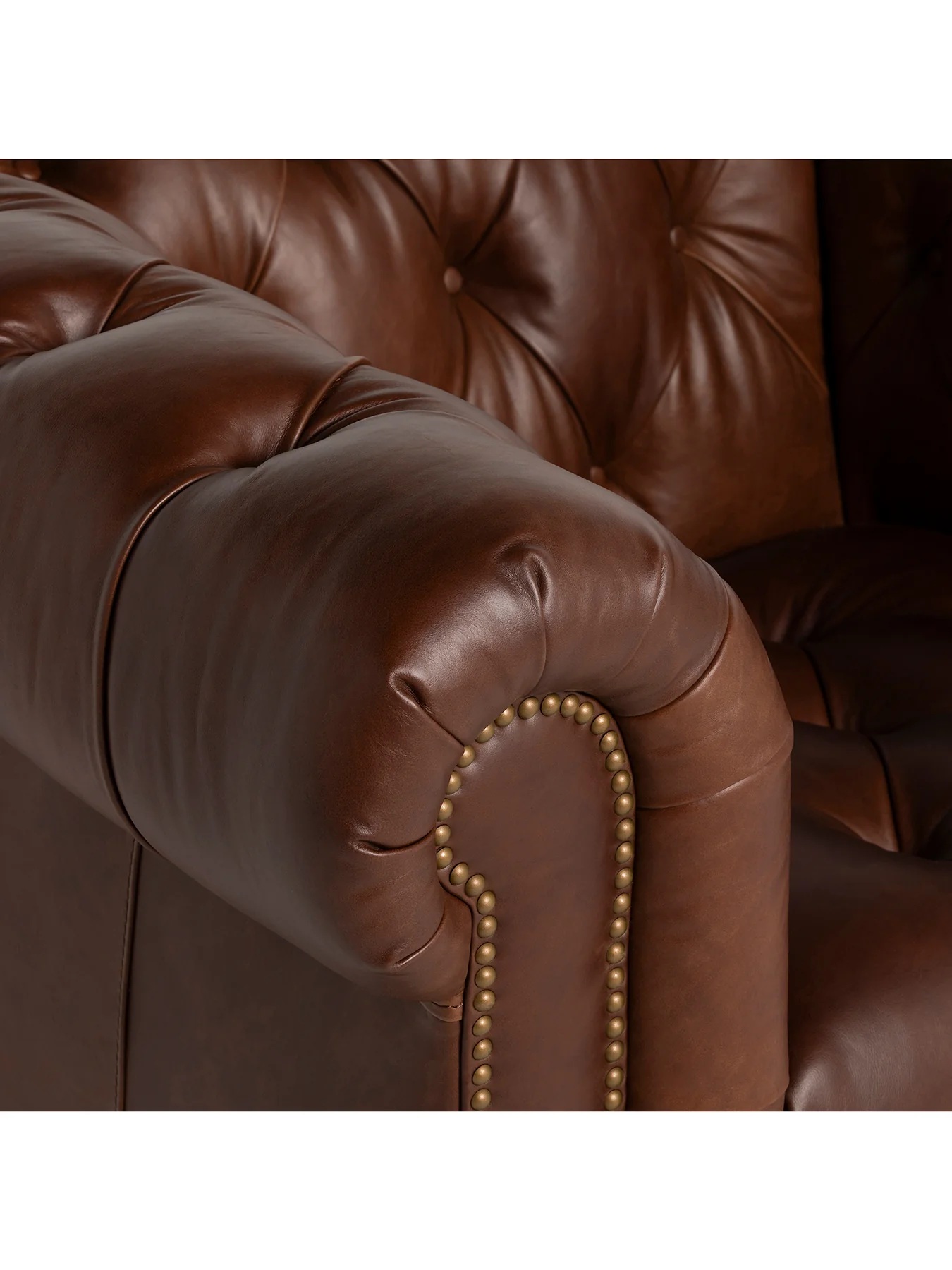 Caversham Chesterfield Armchair Brown - Image 3