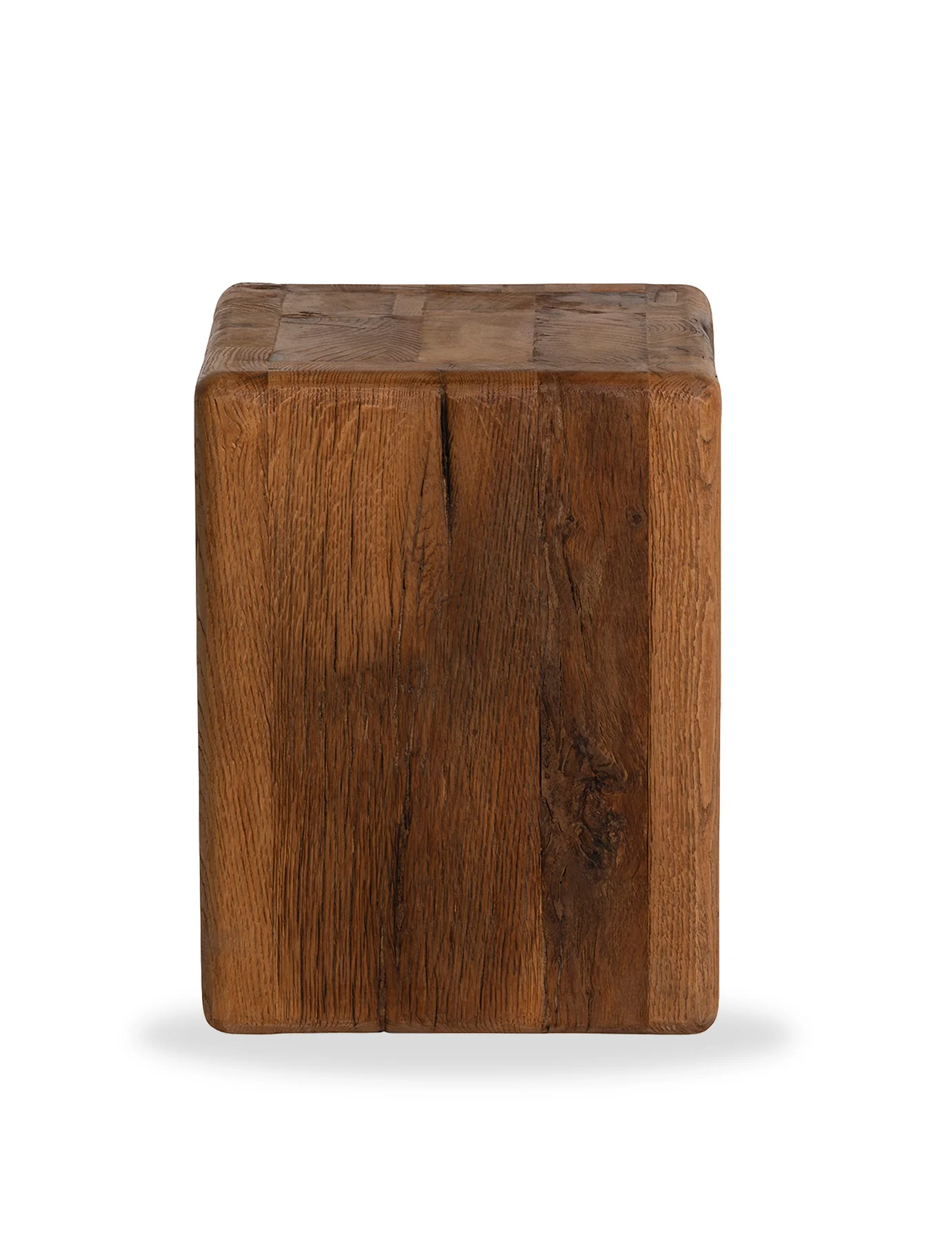 Knole Recycled Oak Stool Brown - Image 2
