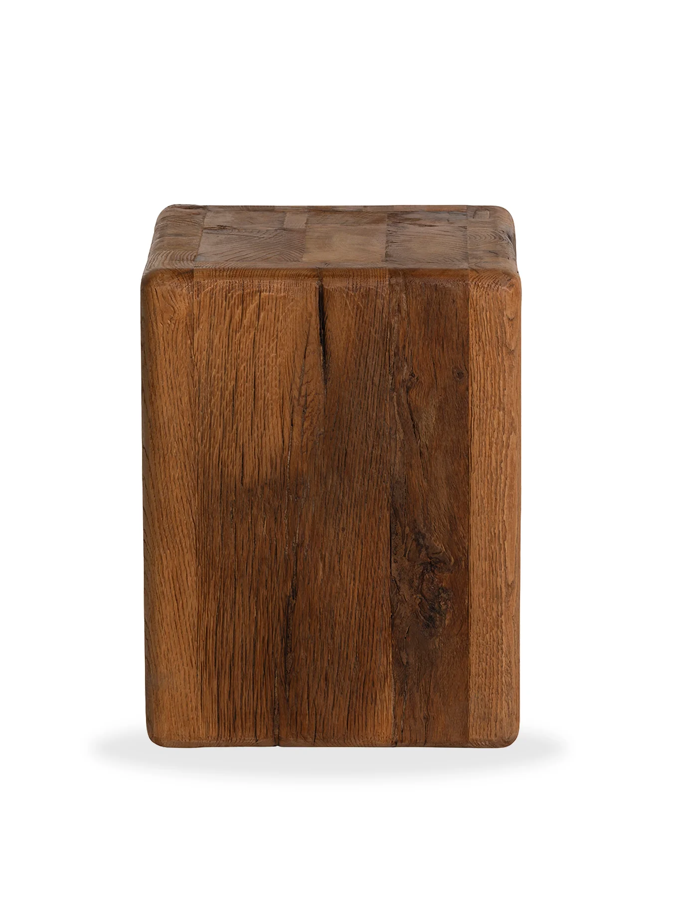 Knole Recycled Oak Stool Brown - Image 3