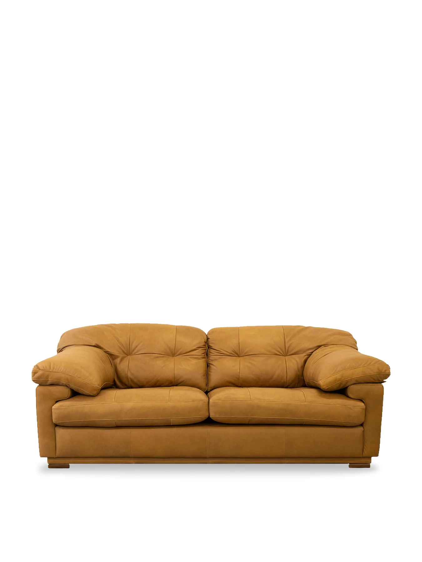 Langley Brown Leather 3 Seater Sofa