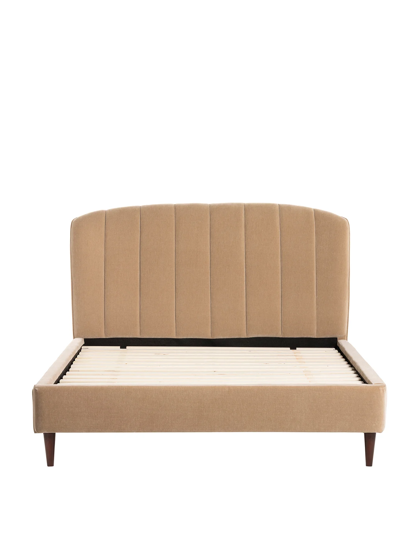 Reyes Light Brown Fabric Double Bed Frame - Image 2
