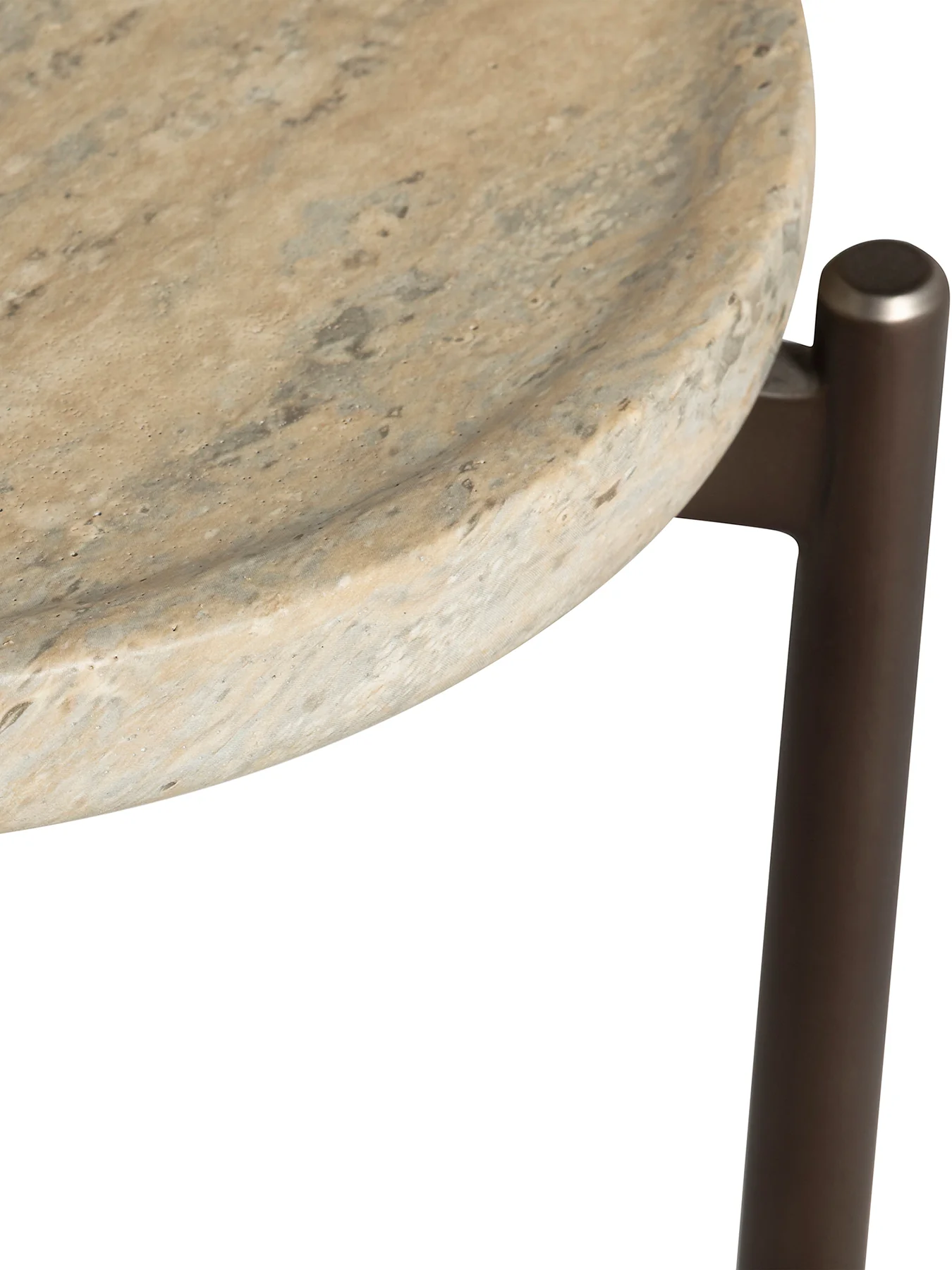 Ryde Travertine Side Table Brown - Image 3