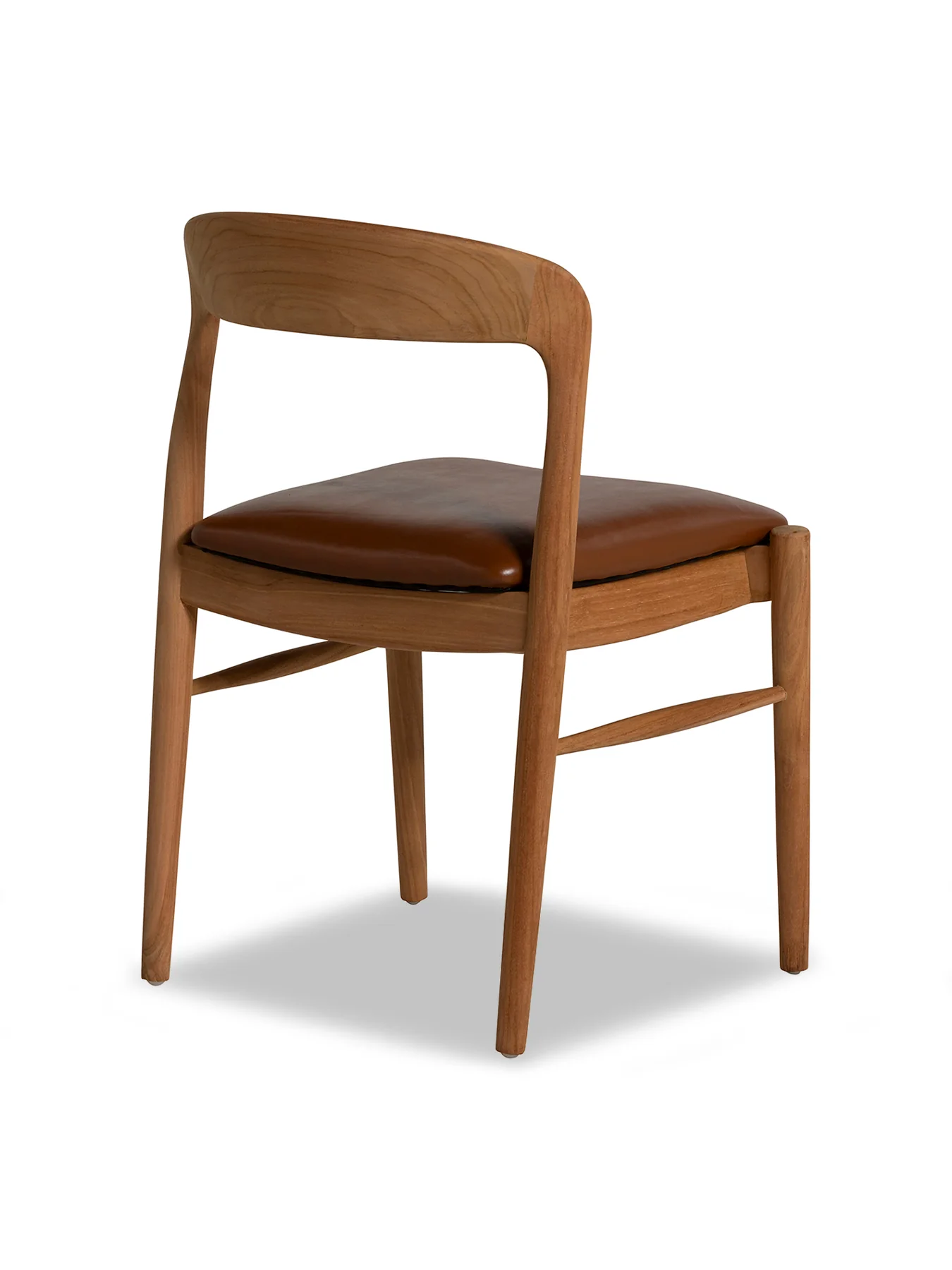 Semeru Teak Wood Dining Chair with Leather Seat - Image 3