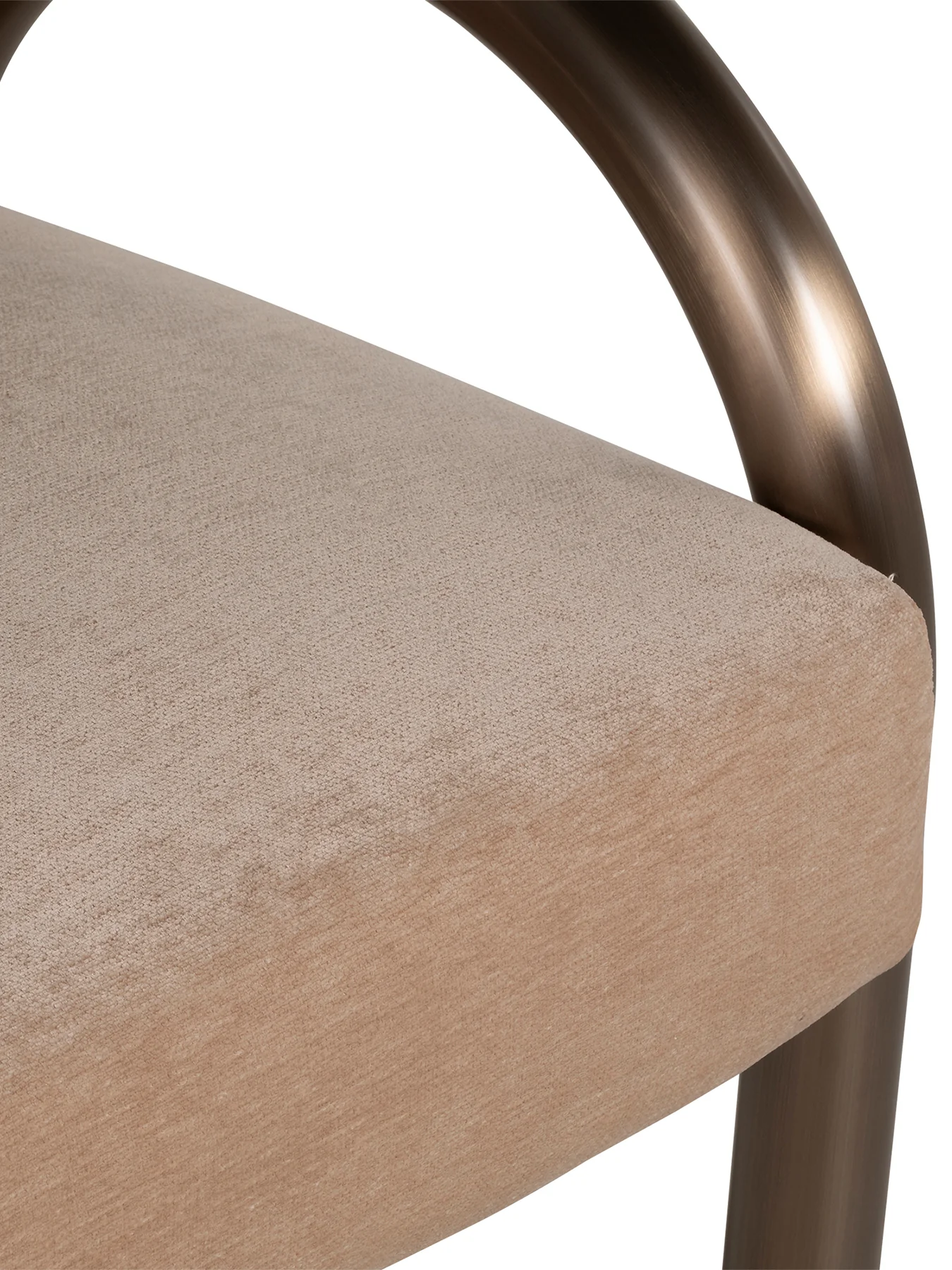 Tolliver Beige Velour Fabric Armchair - Image 4