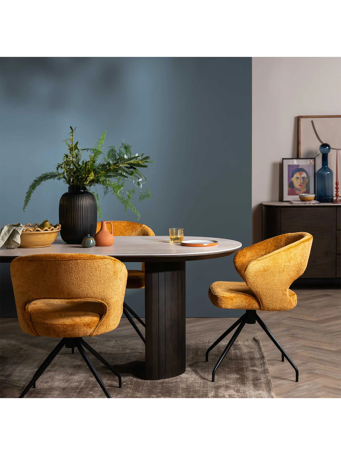 Cagney Fabric Swivel Dining Chair - Image 2