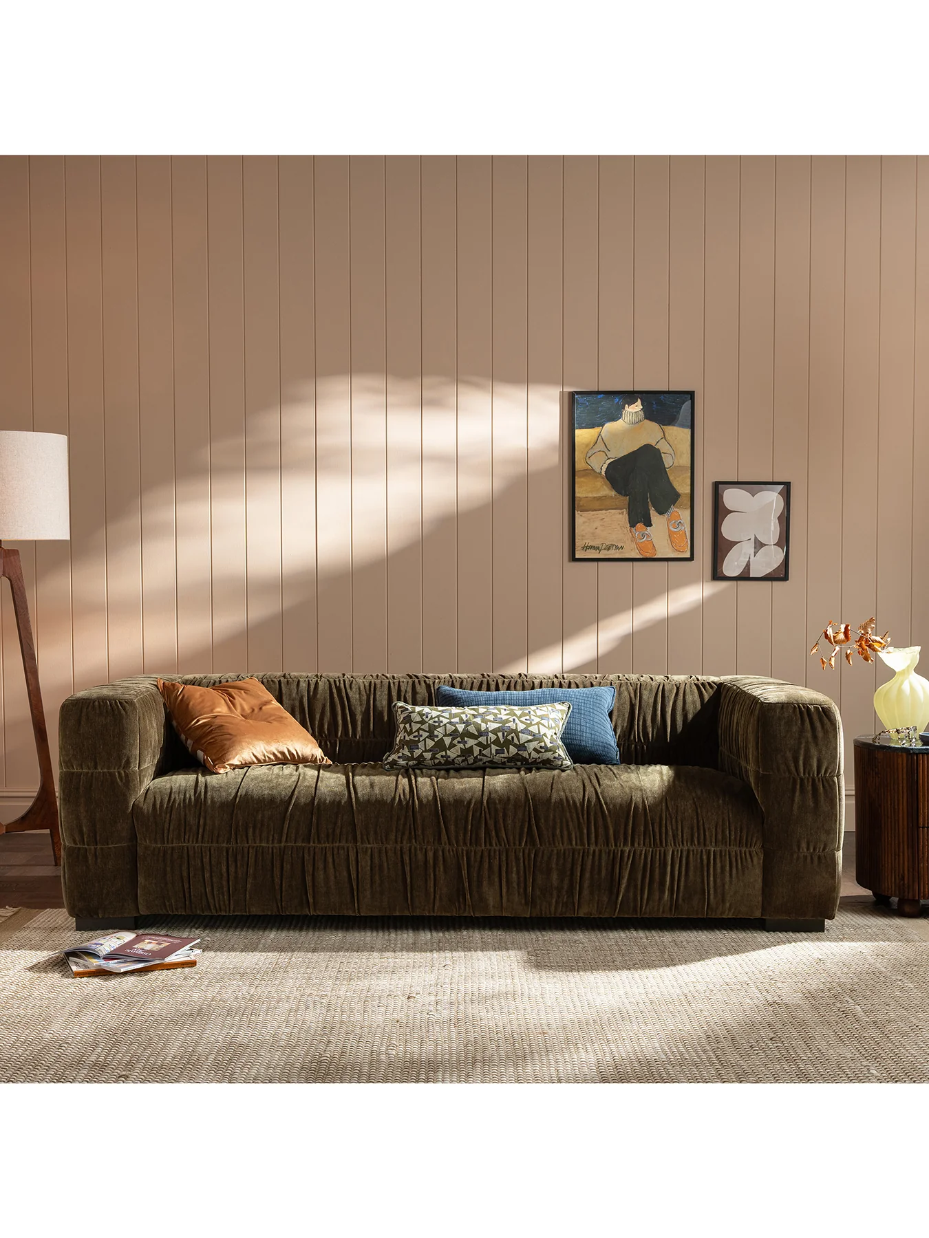 Vercelli 3 Seater Sofa Green - Image 2