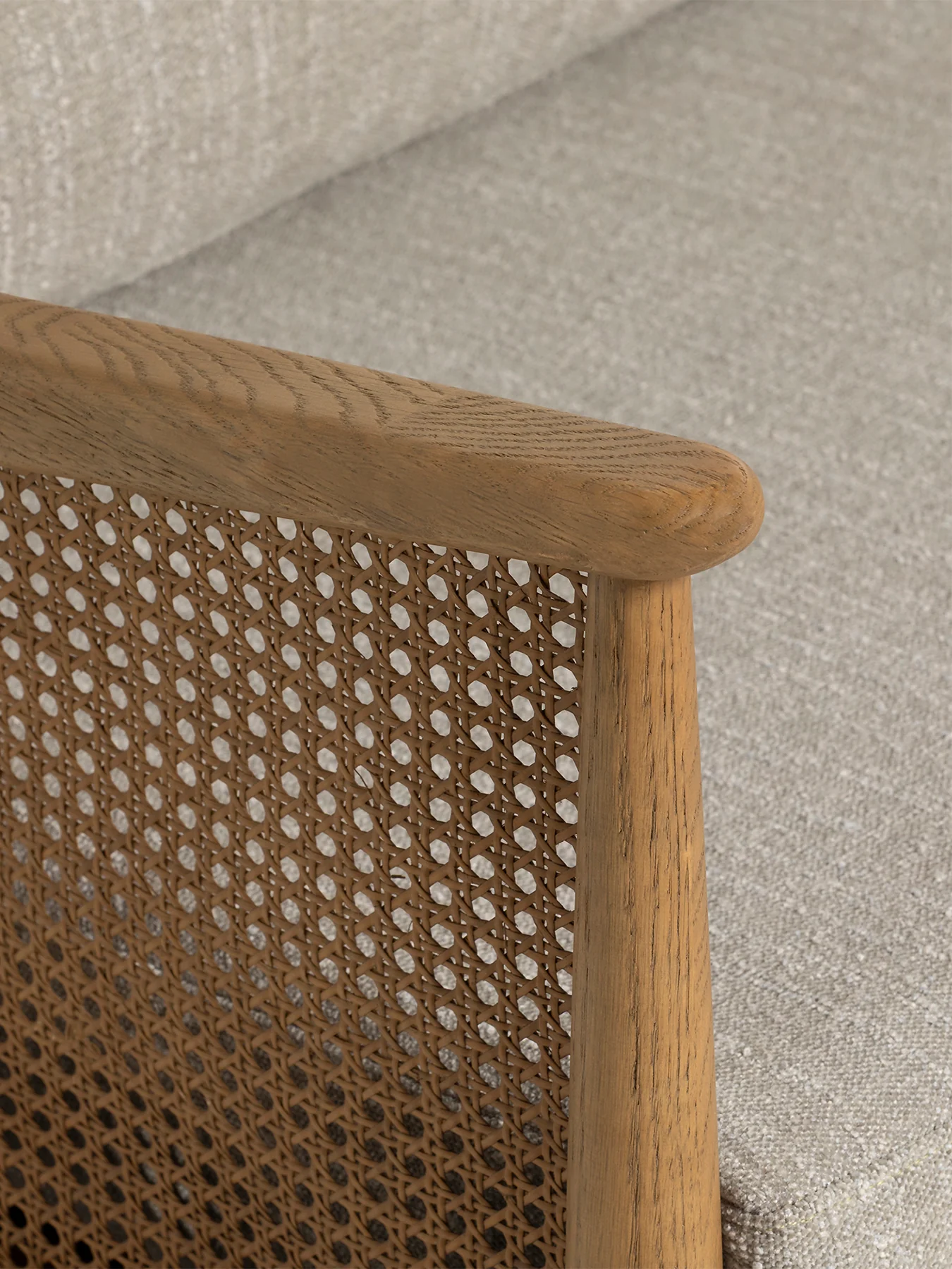 Yardley Green Fabric 2 Seater Sofa With Rattan - Image 4