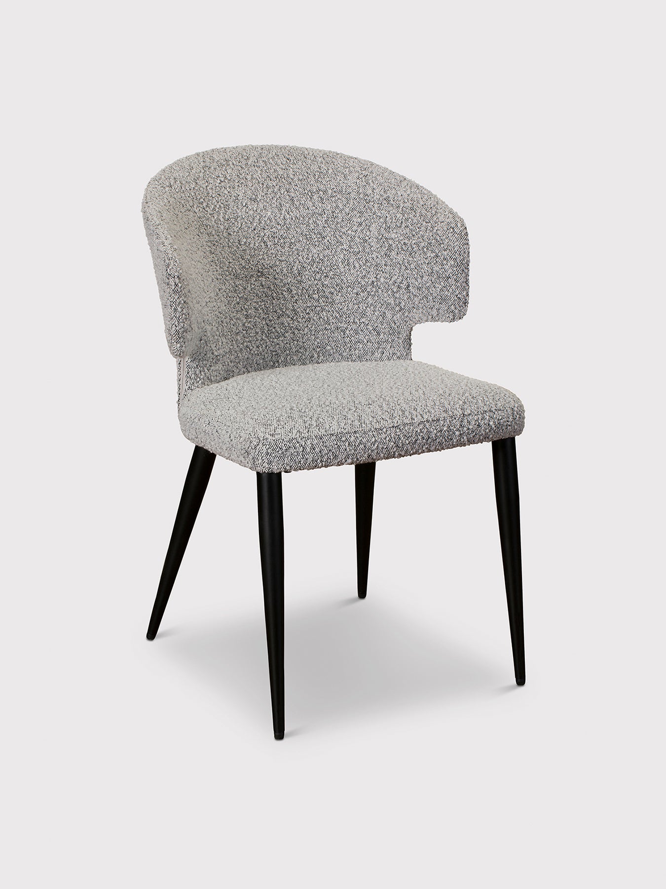 Boucle Fabric Dining Chair Grey - Image 4