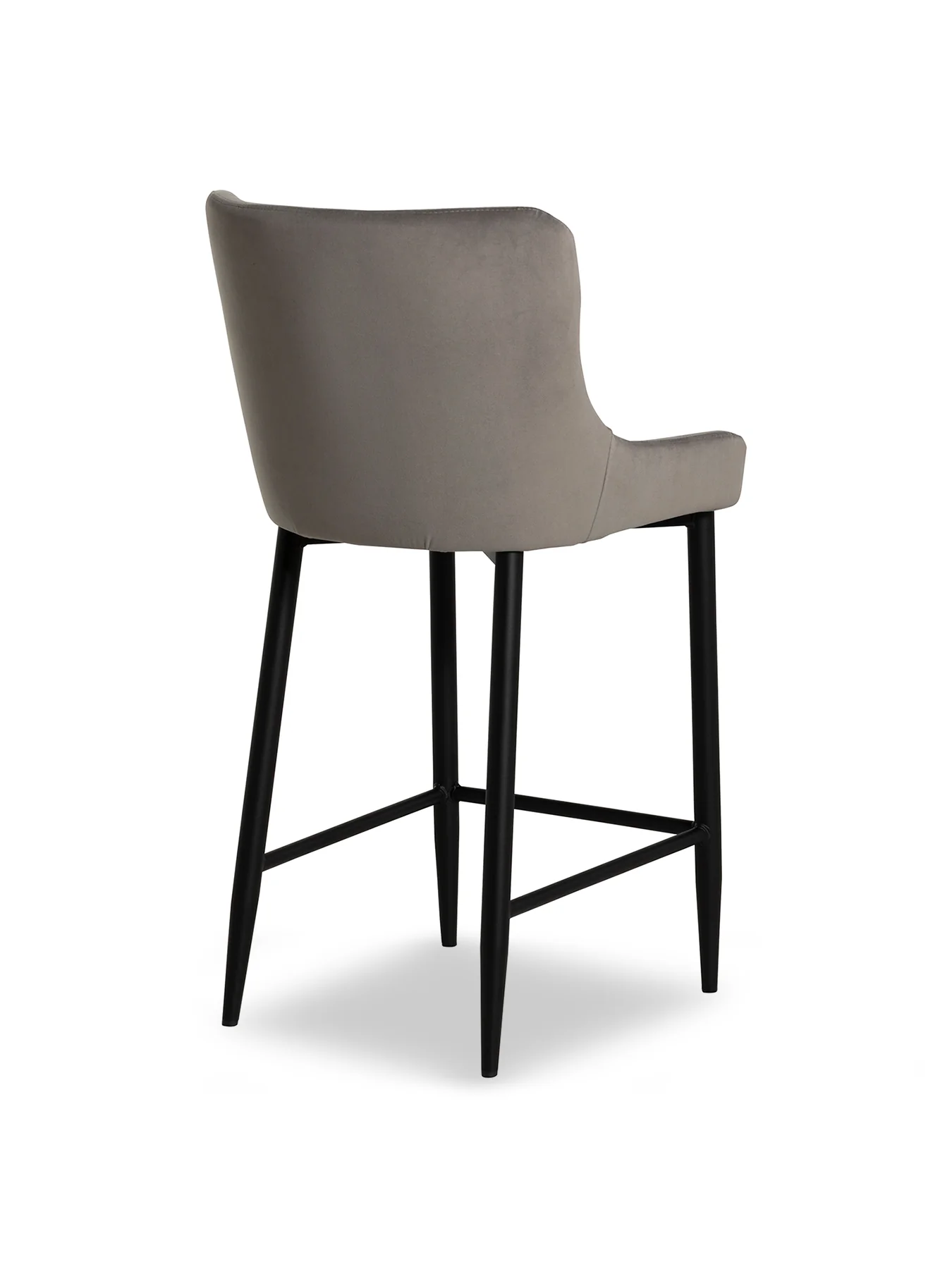 Rivington Velvet Quilted Counter Stool Grey - Image 3