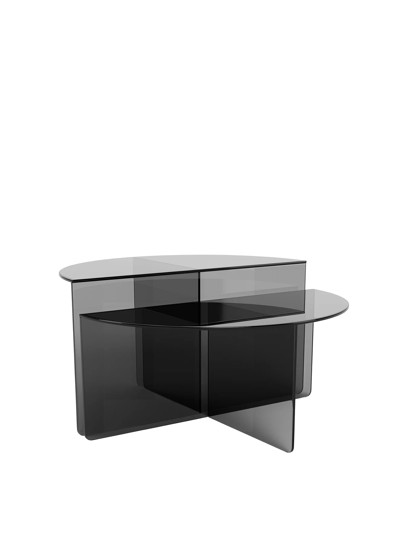 Vetro Smoked Glass Round Coffee Table Set - Image 2