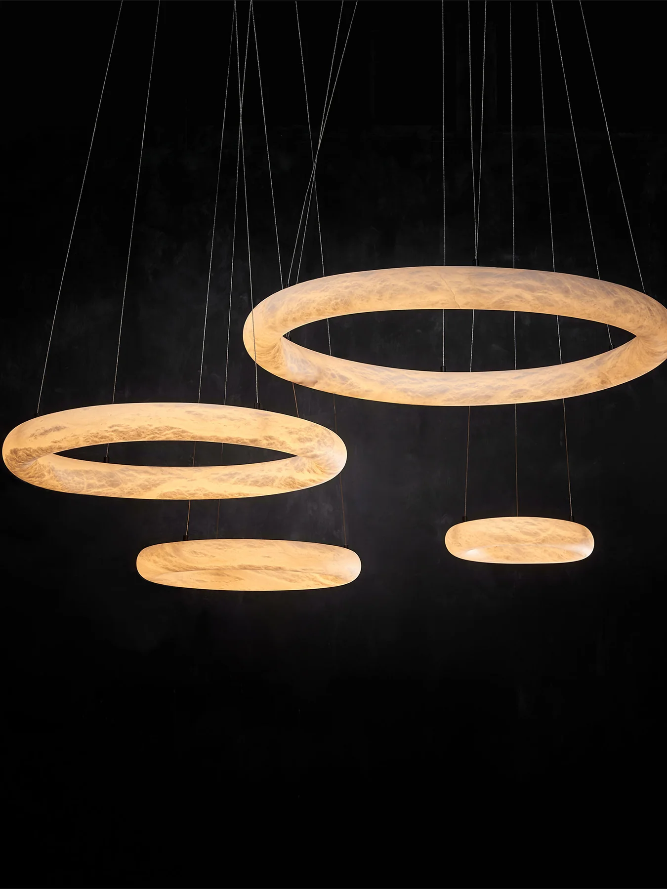 Alabaster Ring Pendant Light 59cm - Image 3