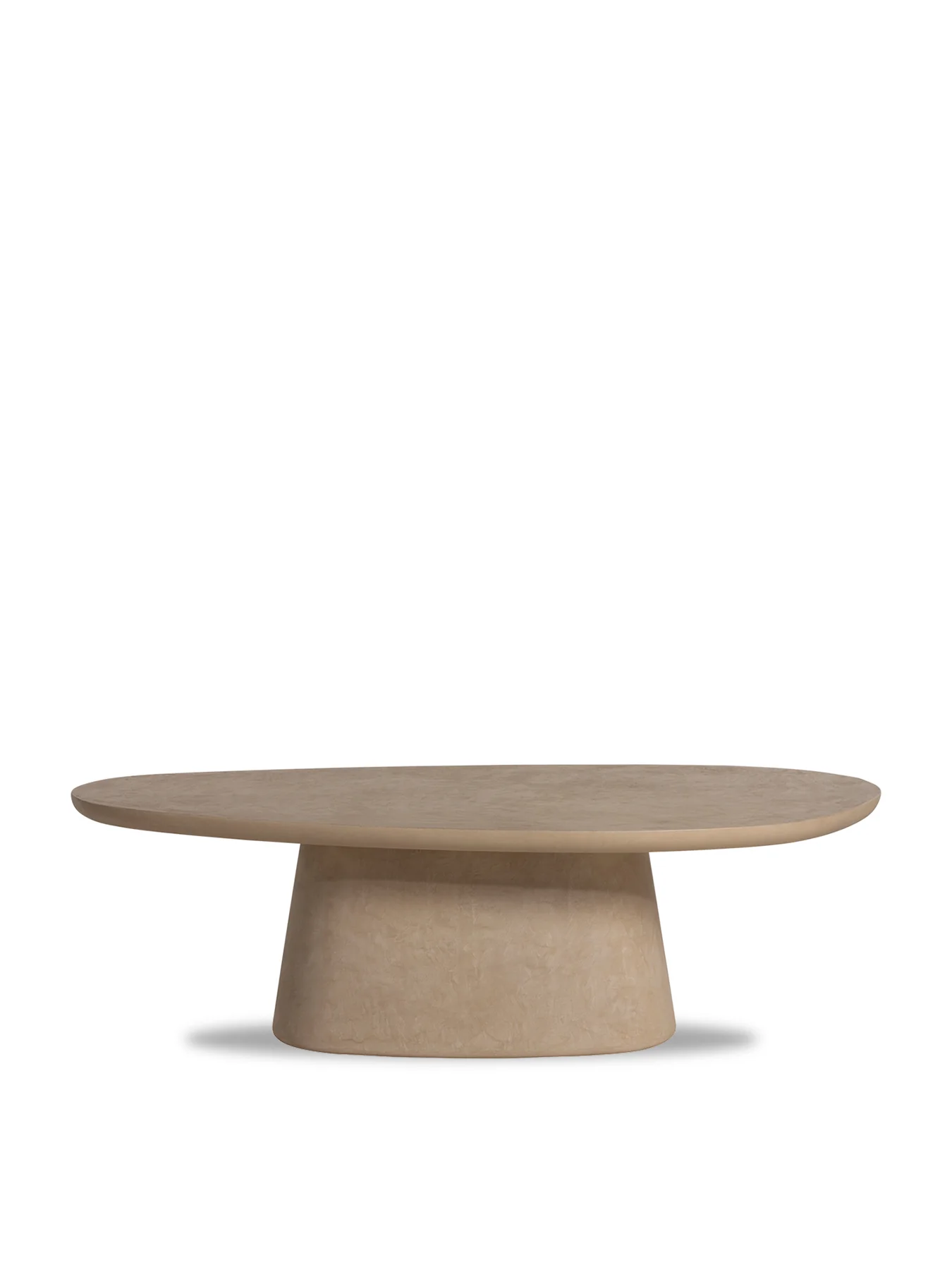 Capella Faux Stone Oval Coffee Table Neutral